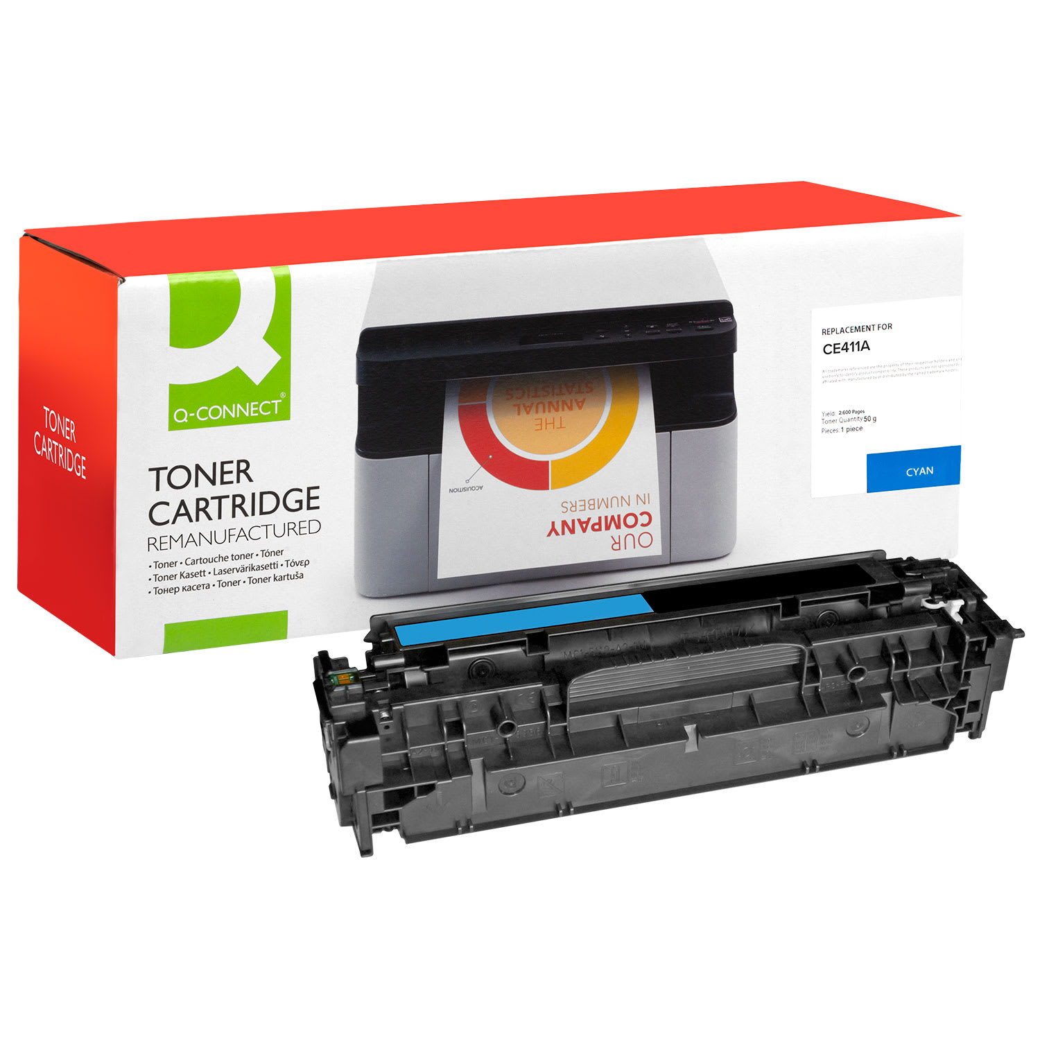 Toner Q-Connect Ανακατασκευασμένο CE411A Cyan