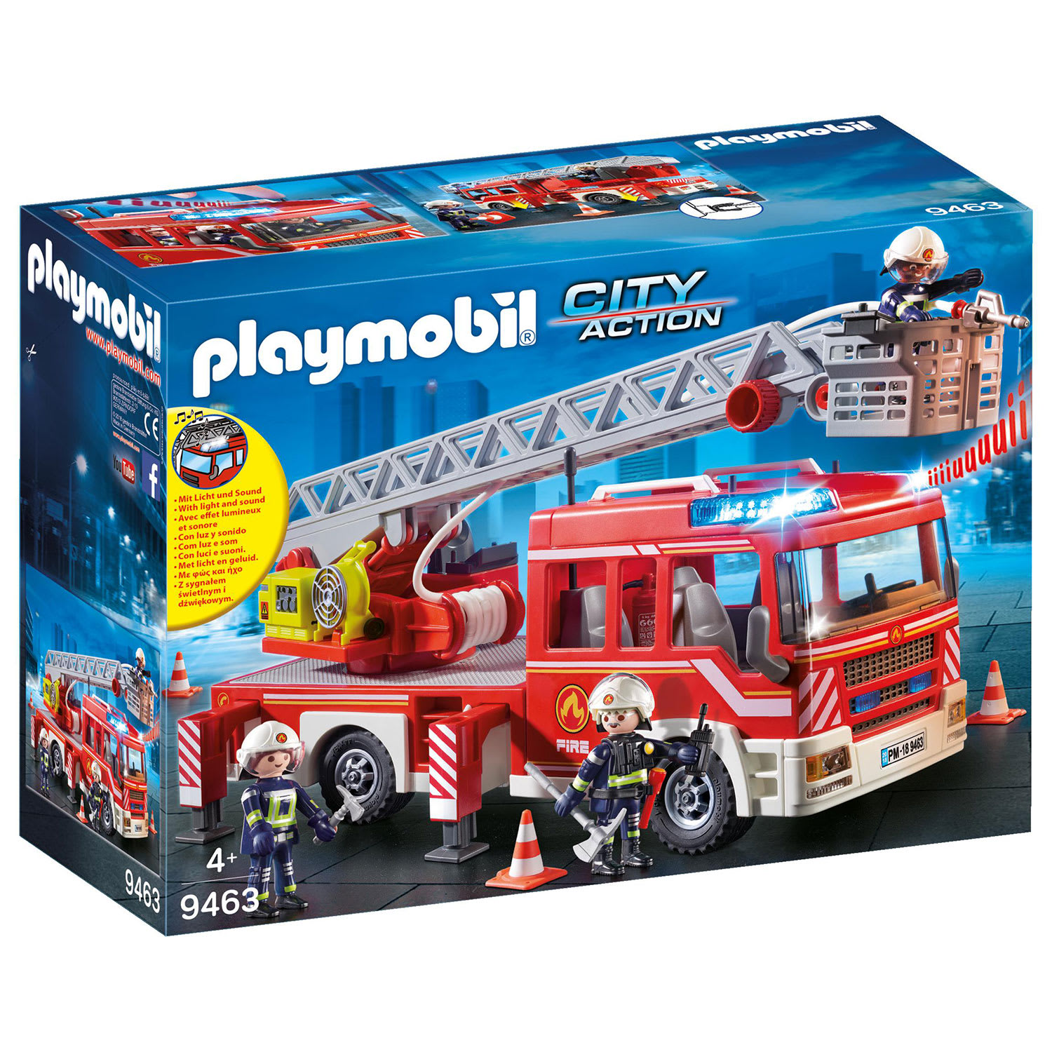 playmobil City Action Όχημα Πυροσβεστικής με Σκάλα και Καλάθι Διάσωσης 9463