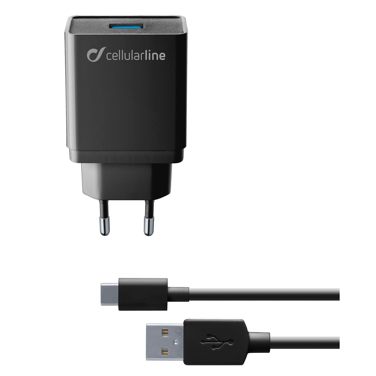 Cellularline Φορτιστής 1 Θέσης 15W Μαύρο Με Καλώδιο