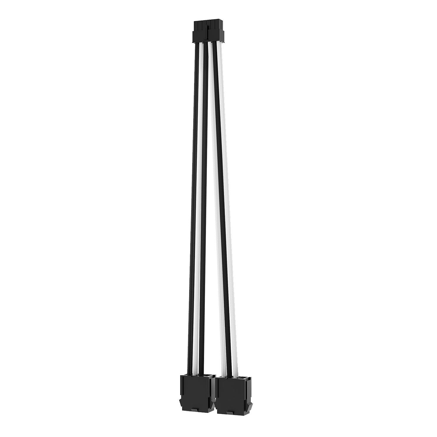 AsiaHorse Extension Sleeved PSU Cable 12pin to 2x8pin Λευκό-Μάυρο
