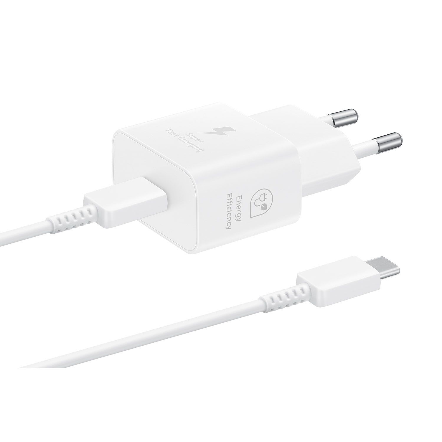 Samsung Φορτιστής PD 1 Θέσης 25W Λευκό Με Καλώδιο