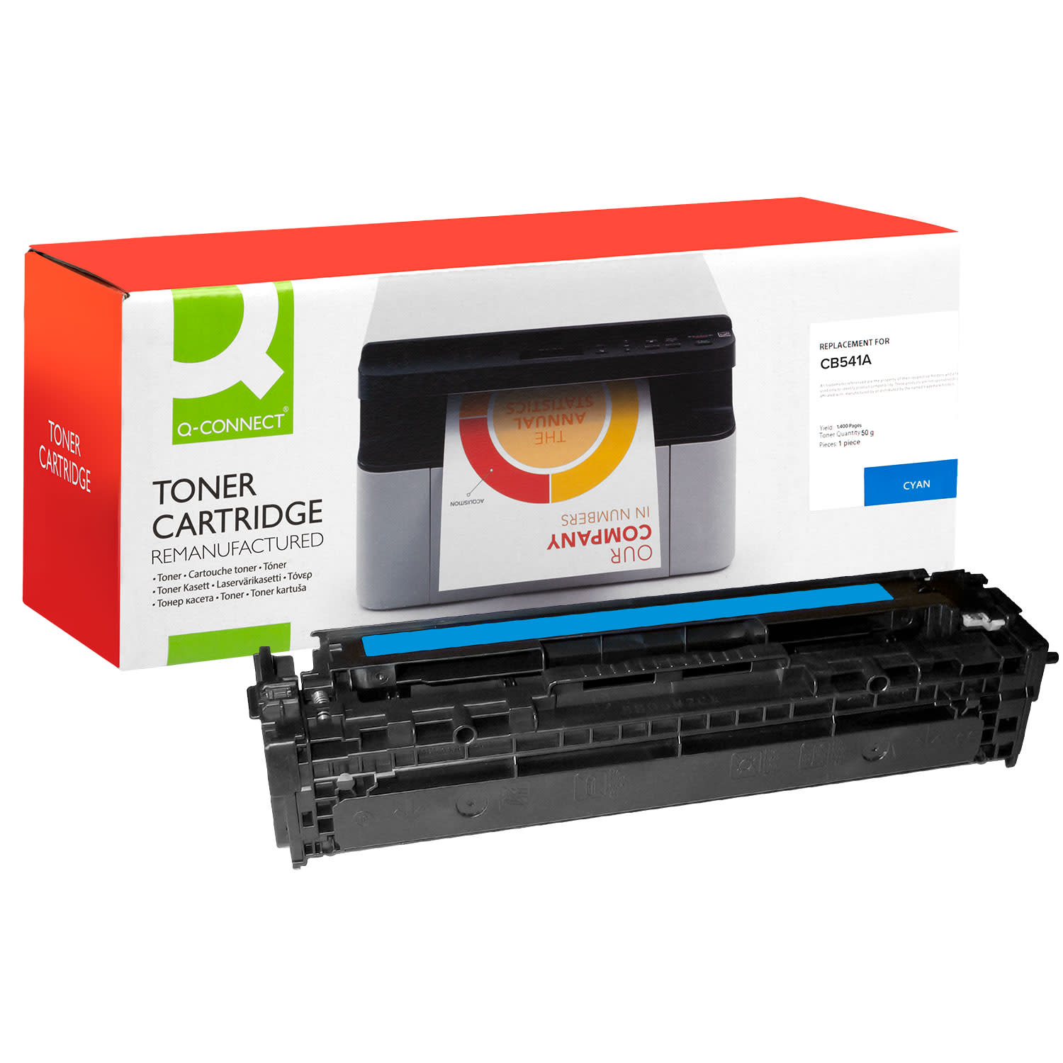Εικόνα 1 του Toner Q-Connect 125A / CB541A Cyan Ανακαινισμέν