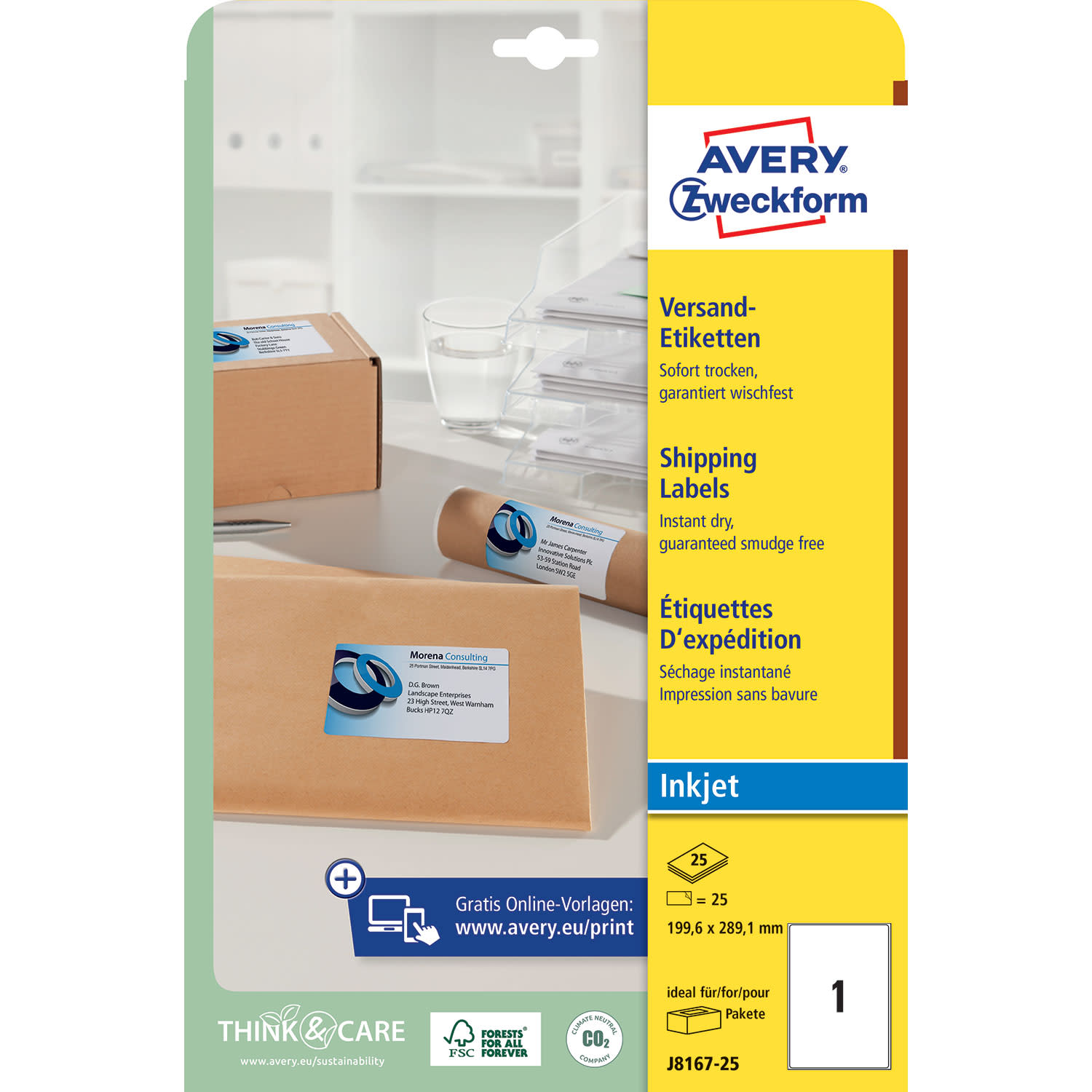 Avery Zweckform Ετικέτες Α4 J8167-25 ( 199.6 x 289.1 mm )