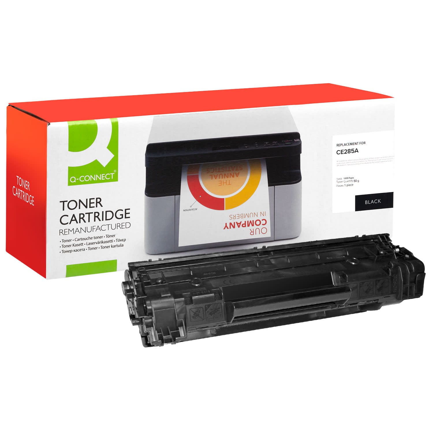 Toner Q-Connect 85A / CE285A BlackΑνακαινισμέν