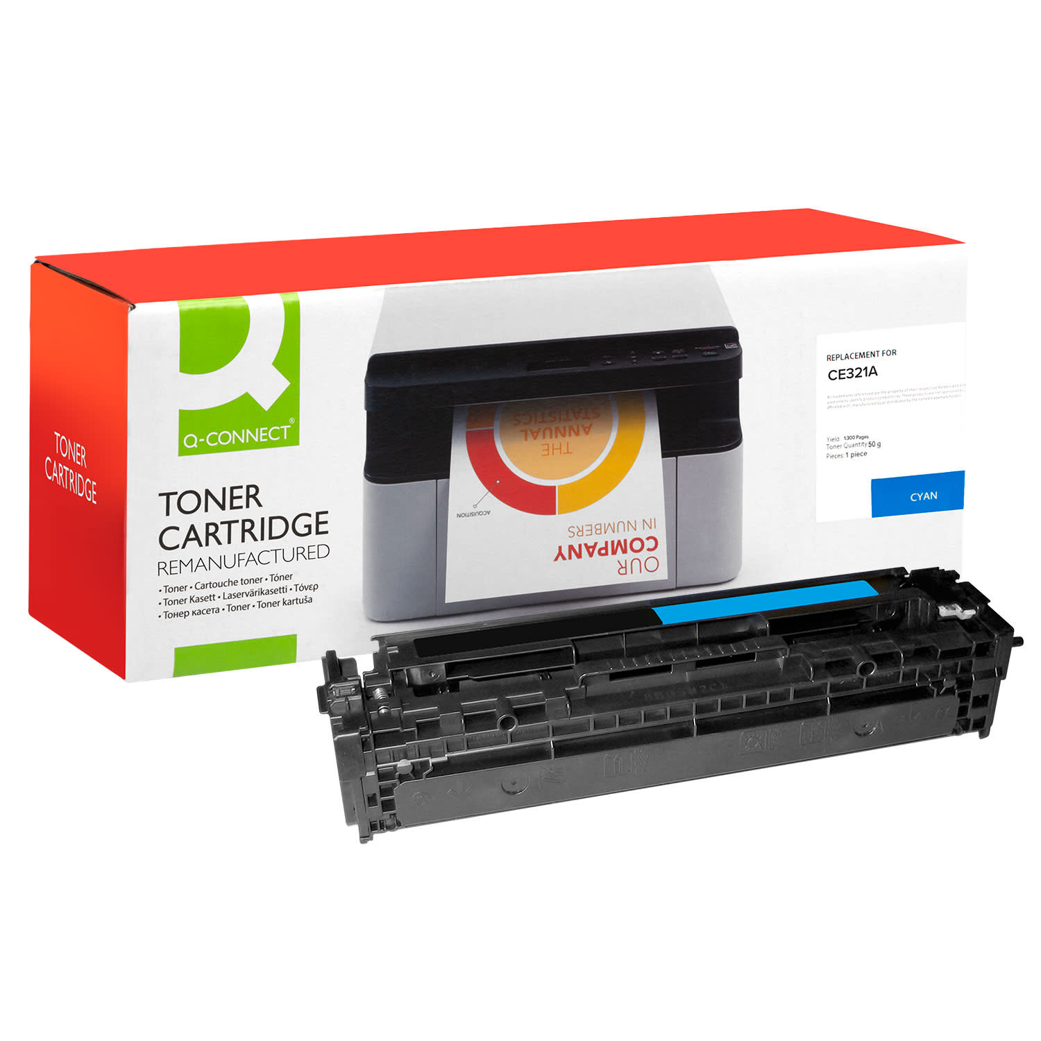 Εικόνα 1 του Toner Q-Connect 128A / CE321A Cyan Ανακαινισμέν