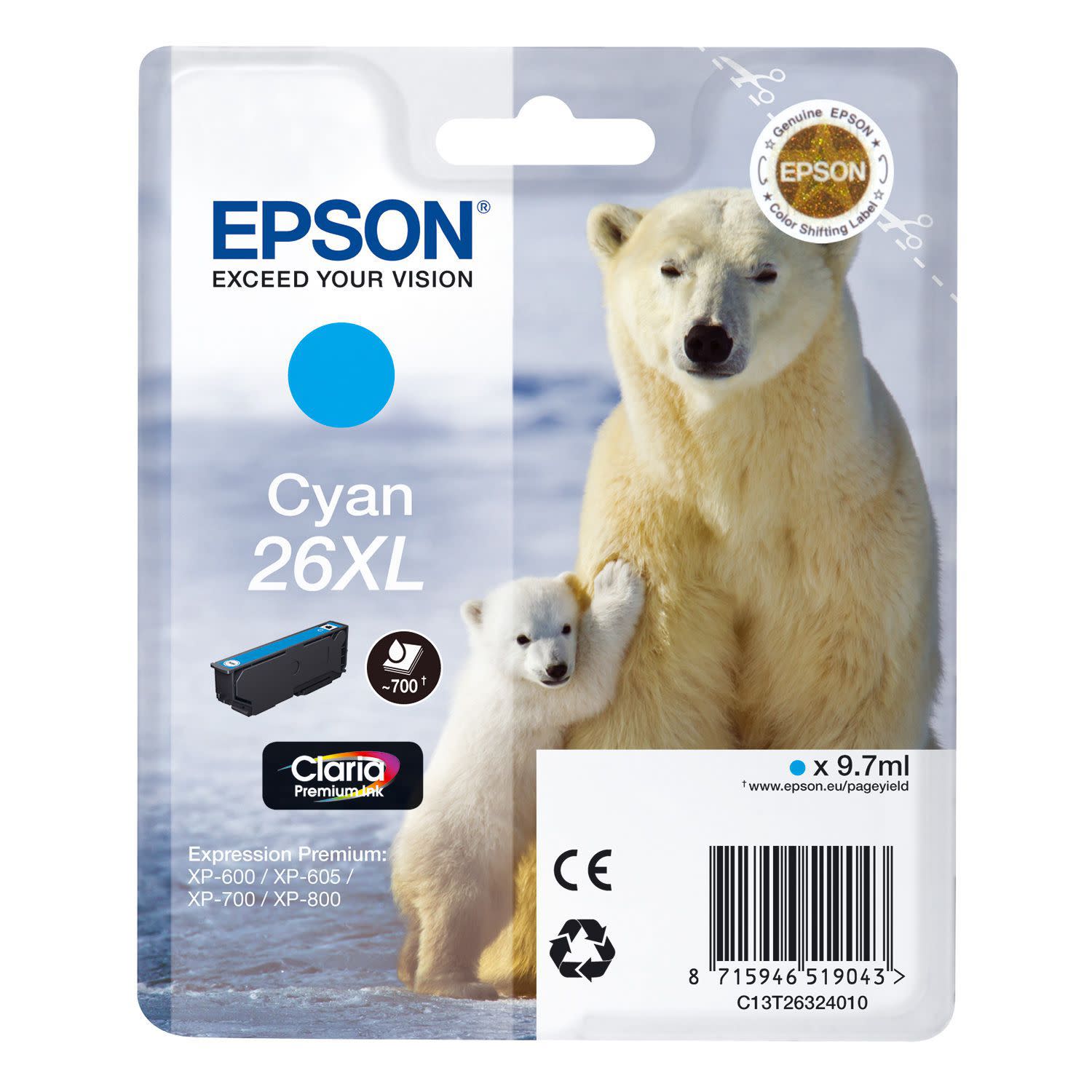 Εικόνα 1 του Μελάνι Epson 26XL Cyan