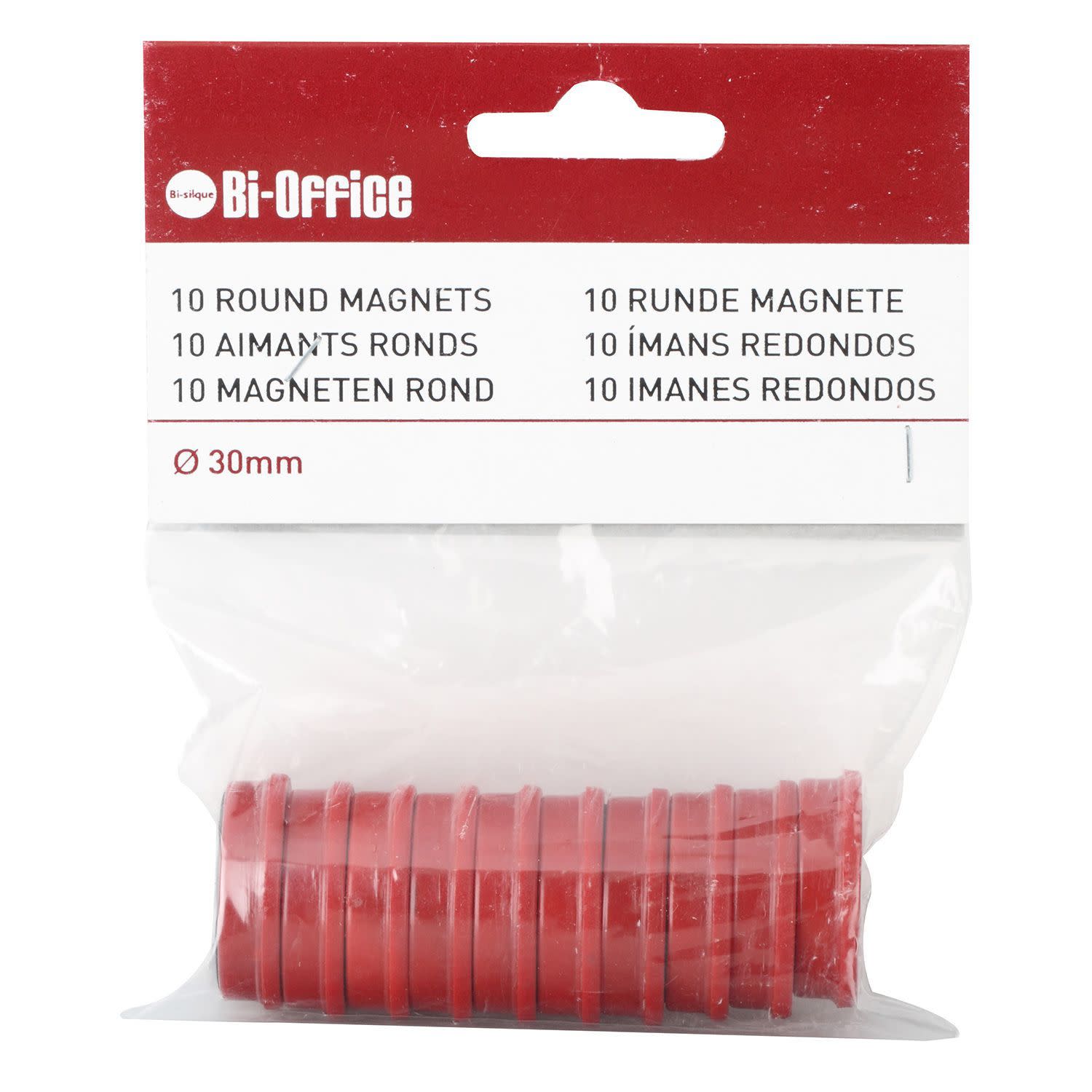 Εικόνα 2 του Bi-Office Μαγνητάκια Χρωματιστά 30 mm Κόκκινα