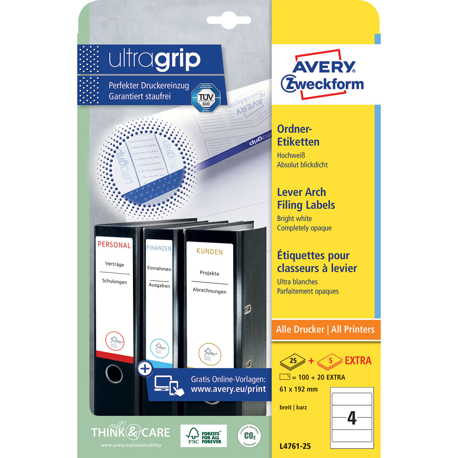 Εικόνα 1 του Avery Zweckform Ετικέτες Κλασέρ Α4 L4761-25 ( 192 x 61 mm )