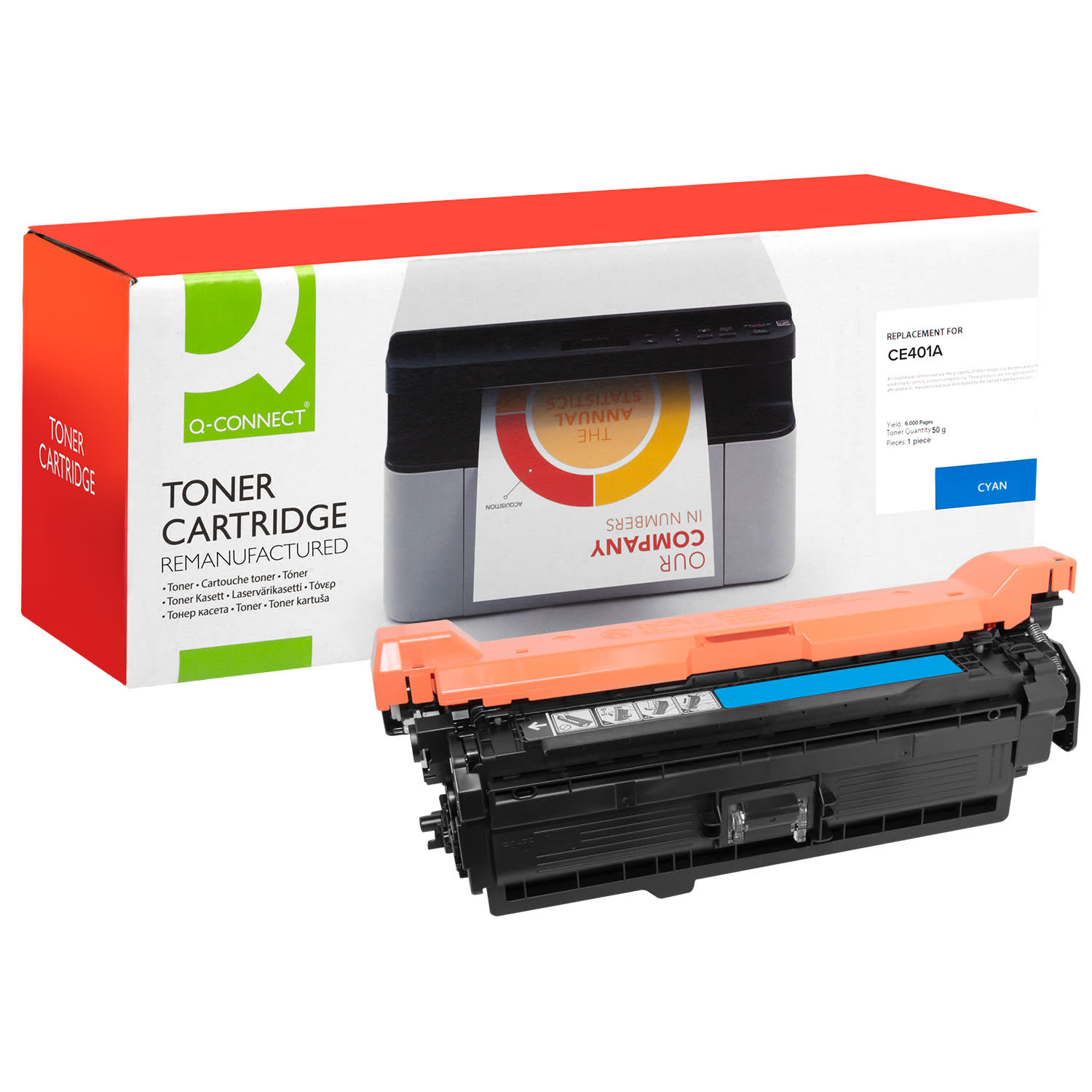 Εικόνα 1 του Toner Q-Connect 507A / CE401A Cyan Ανακαινισμέν