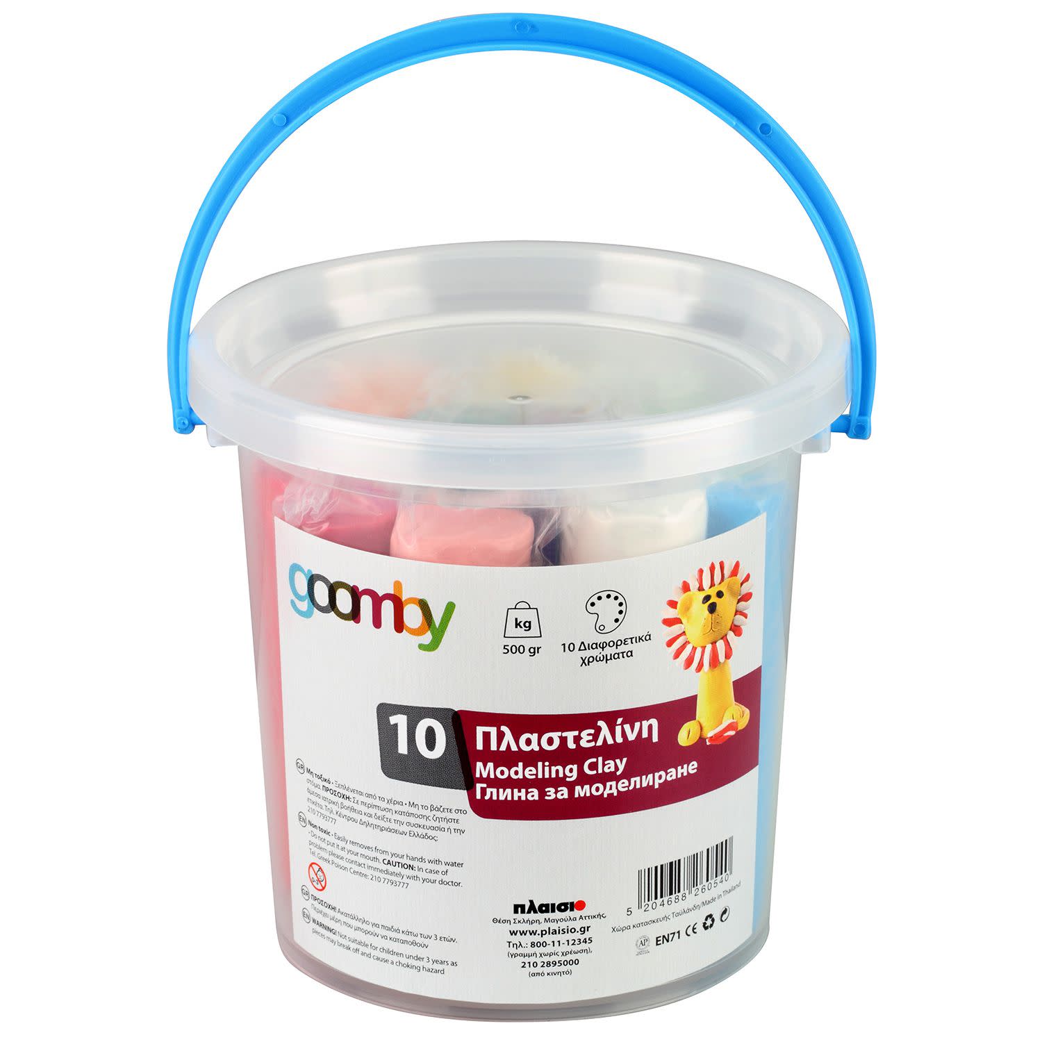 Goomby Πλαστελίνη Δοχείο 500gr 10τεμ.