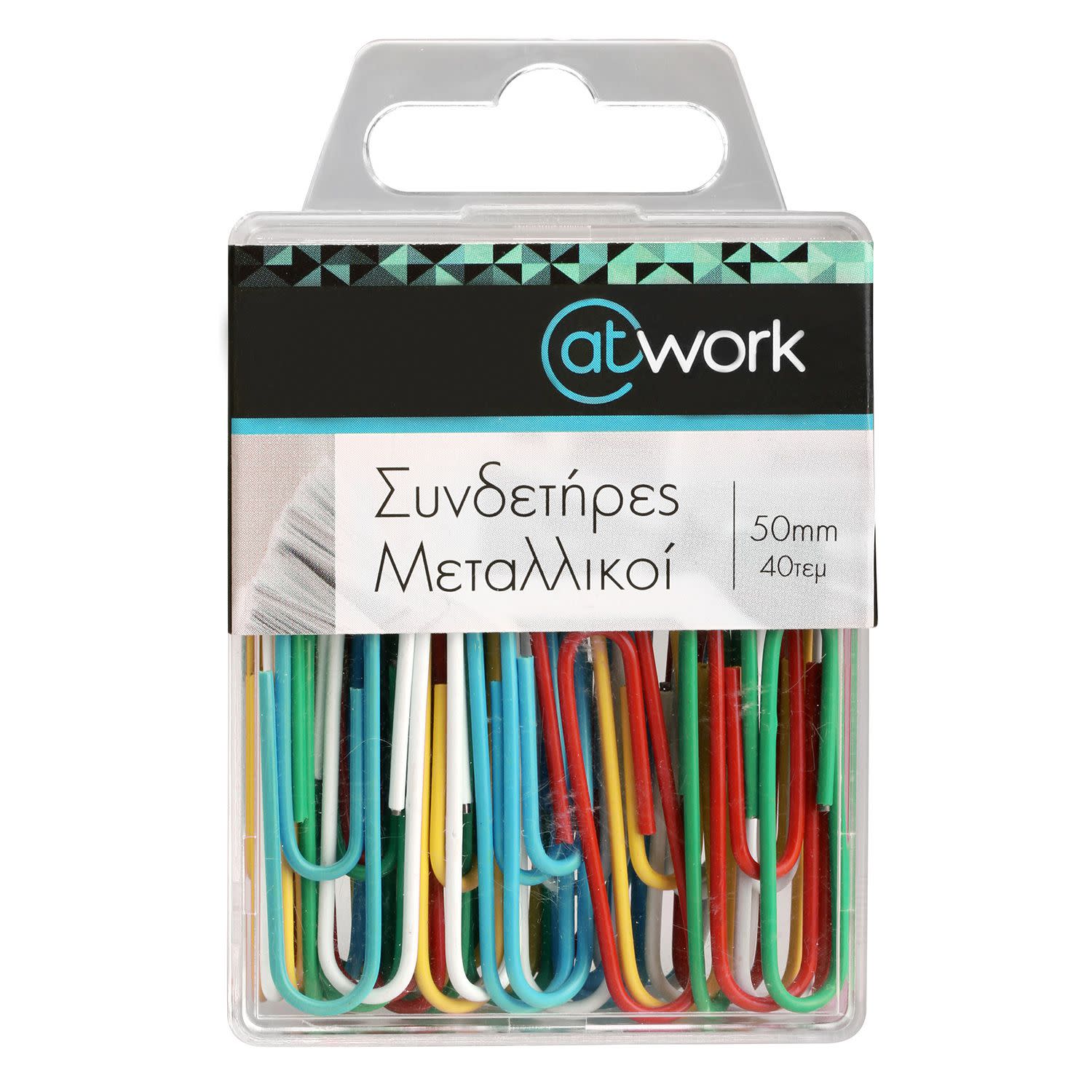 @Work Συνδετήρες Μεταλλικοί Χρωματιστοί 50 mm