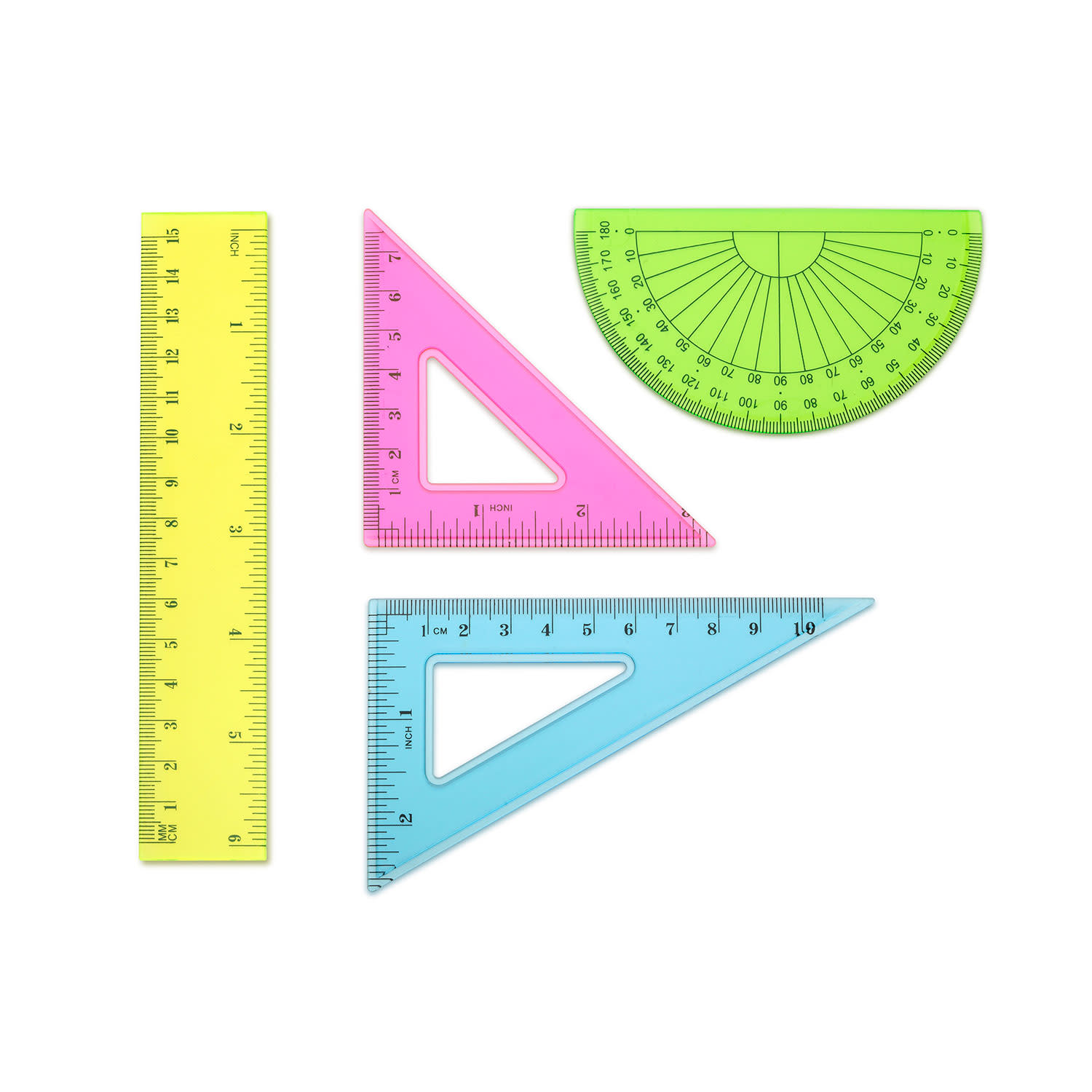 Κάνε κλικ για να δεις την εικόνα 6 του Goomby Σετ Χάρακας Μοιρογνωμόνιο Τρίγωνα 15 cm