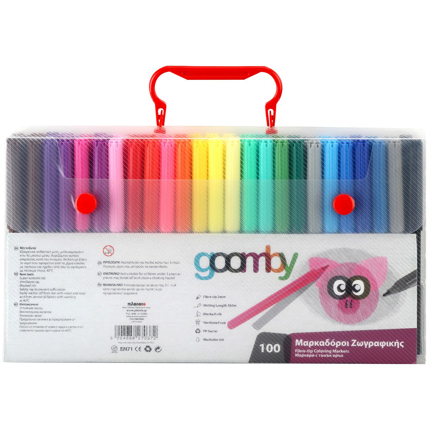 Goomby Μαρκαδόροι Ζωγραφικής Λεπτοί PP Box 100τεμ.