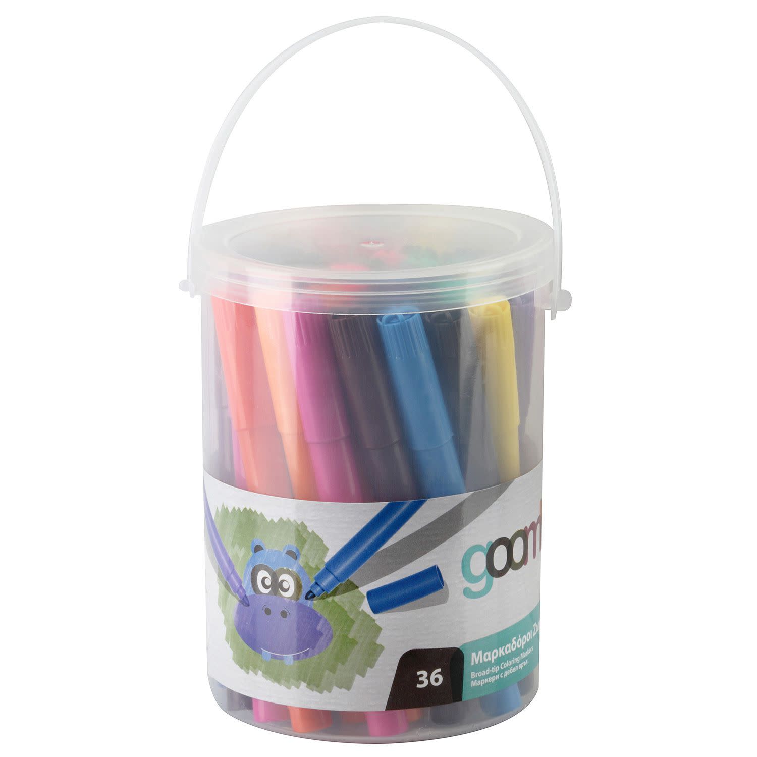 Goomby Μαρκαδόροι Ζωγραφικής Jumbo PP Drum 36τεμ.