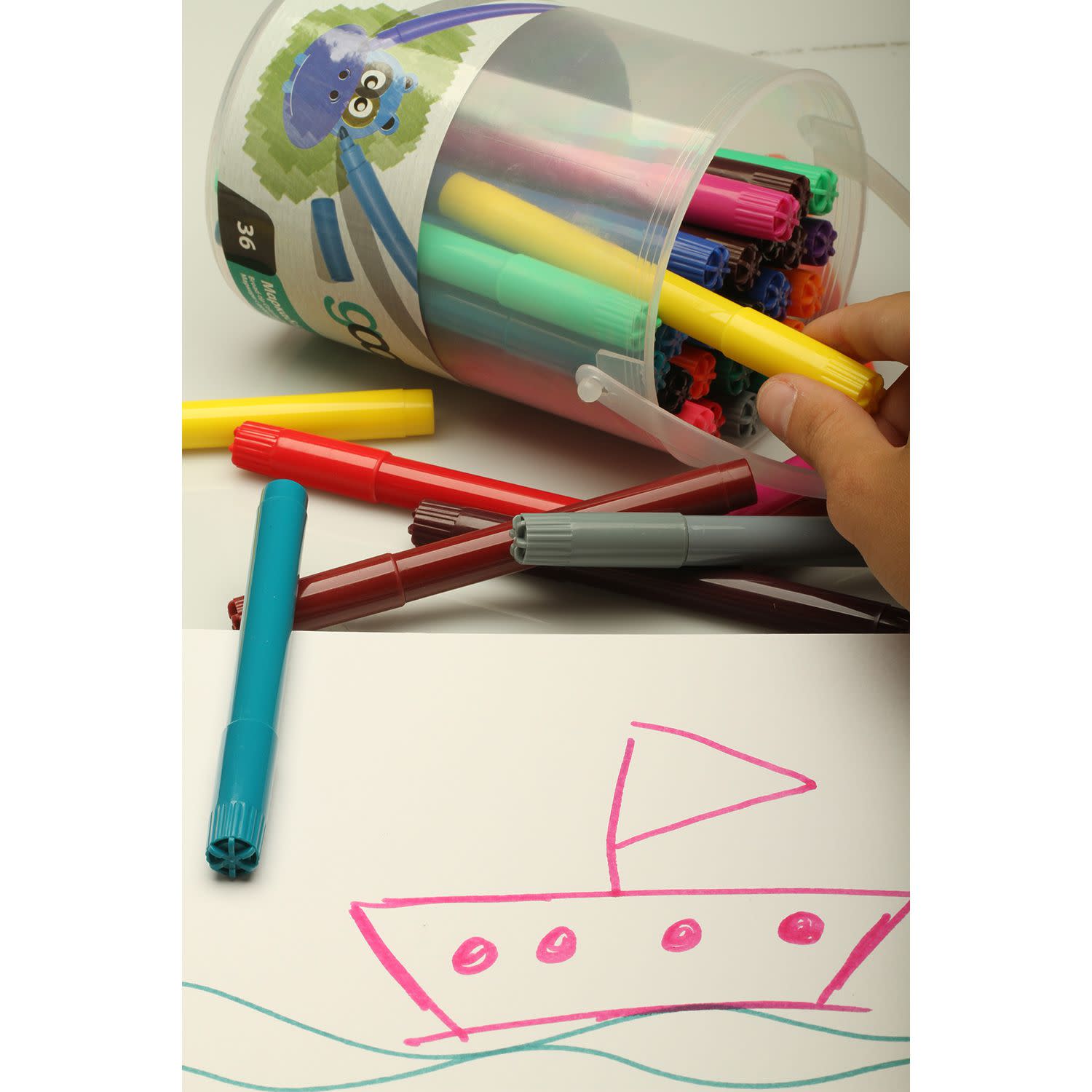 Εικόνα 9 του Goomby Μαρκαδόροι Ζωγραφικής Jumbo PP Drum 36τεμ.