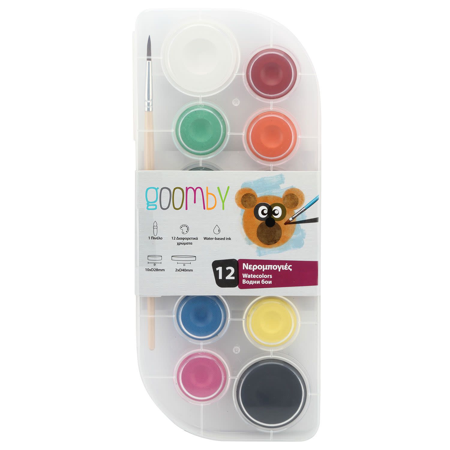 Goomby Σετ Νερομπογιές 12 Τεμ.