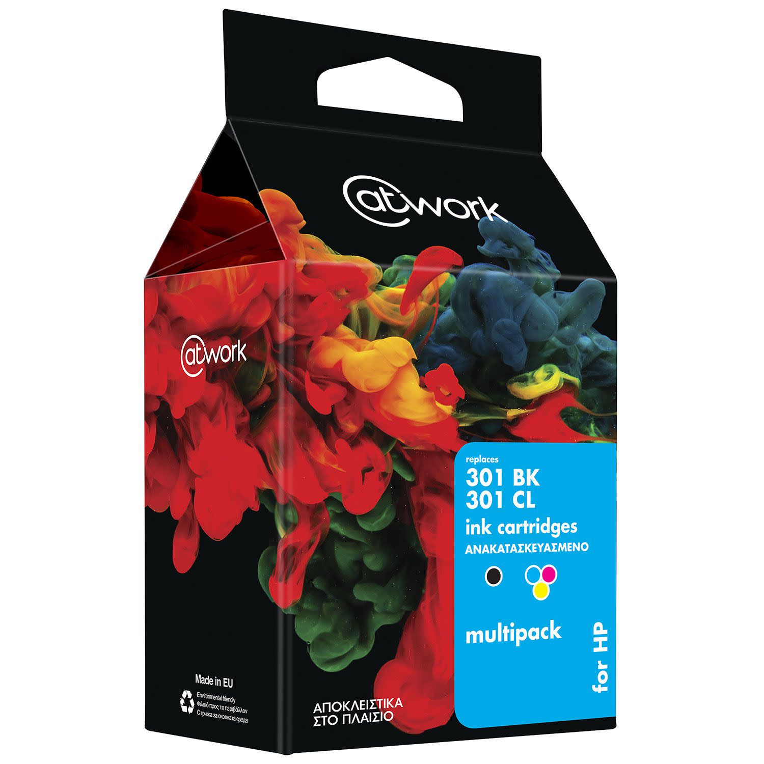 Μελάνι @Work Ανακατασκευασμένο 301 (BK-CL) Multipack