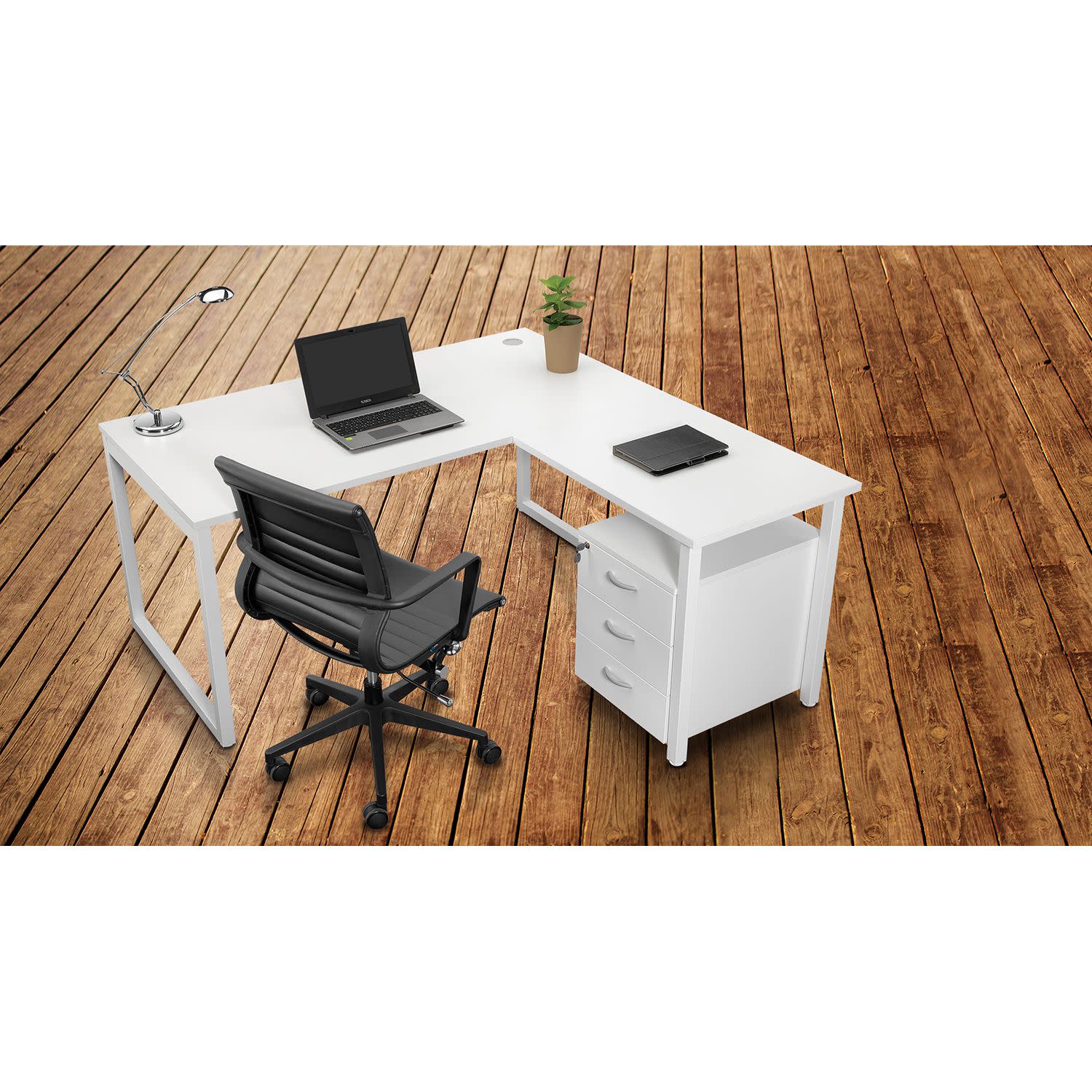 Εικόνα 3 του Quadrifoglio Προέκταση Γραφείου Industrial White (Λευκός σκελετός) 80x60cm