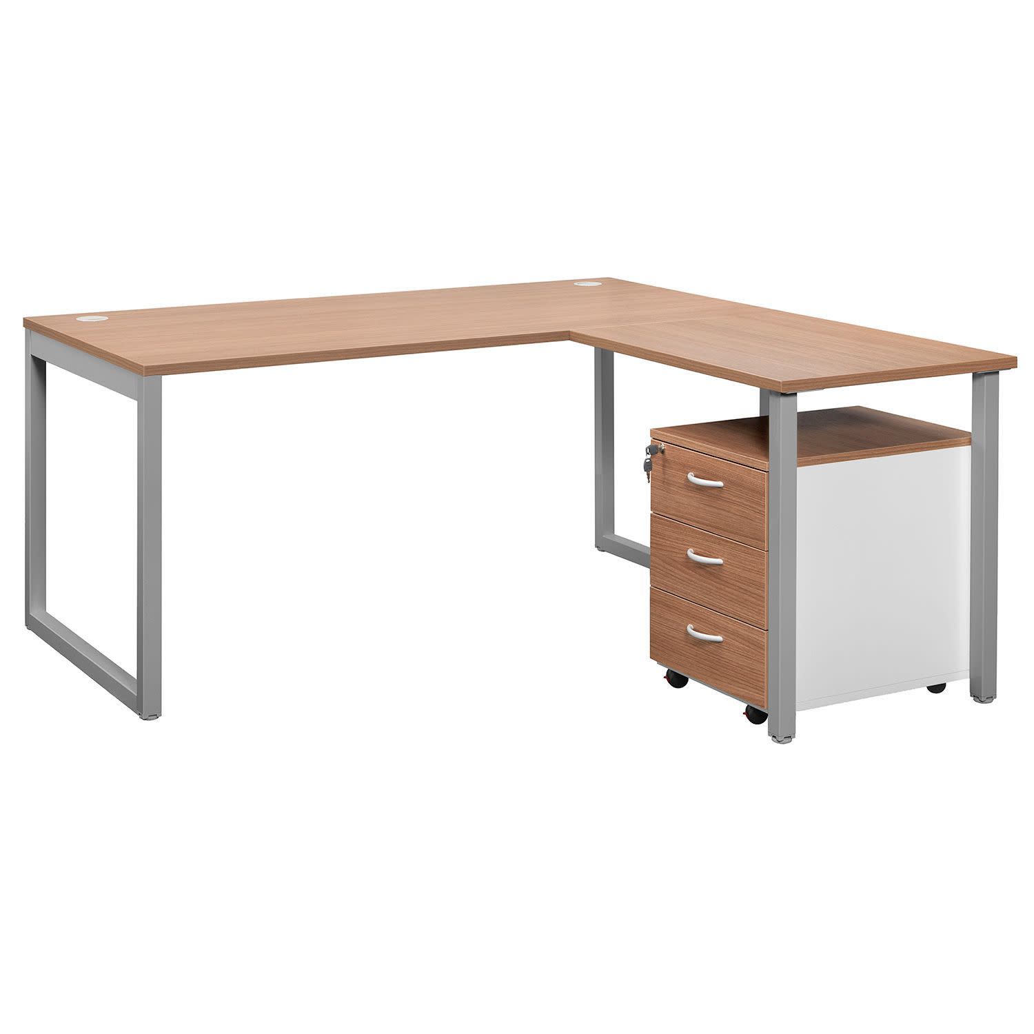 Εικόνα 3 του Quadrifoglio Γραφείο Industrial Walnut (Γκρι σκελετός 140x80cm