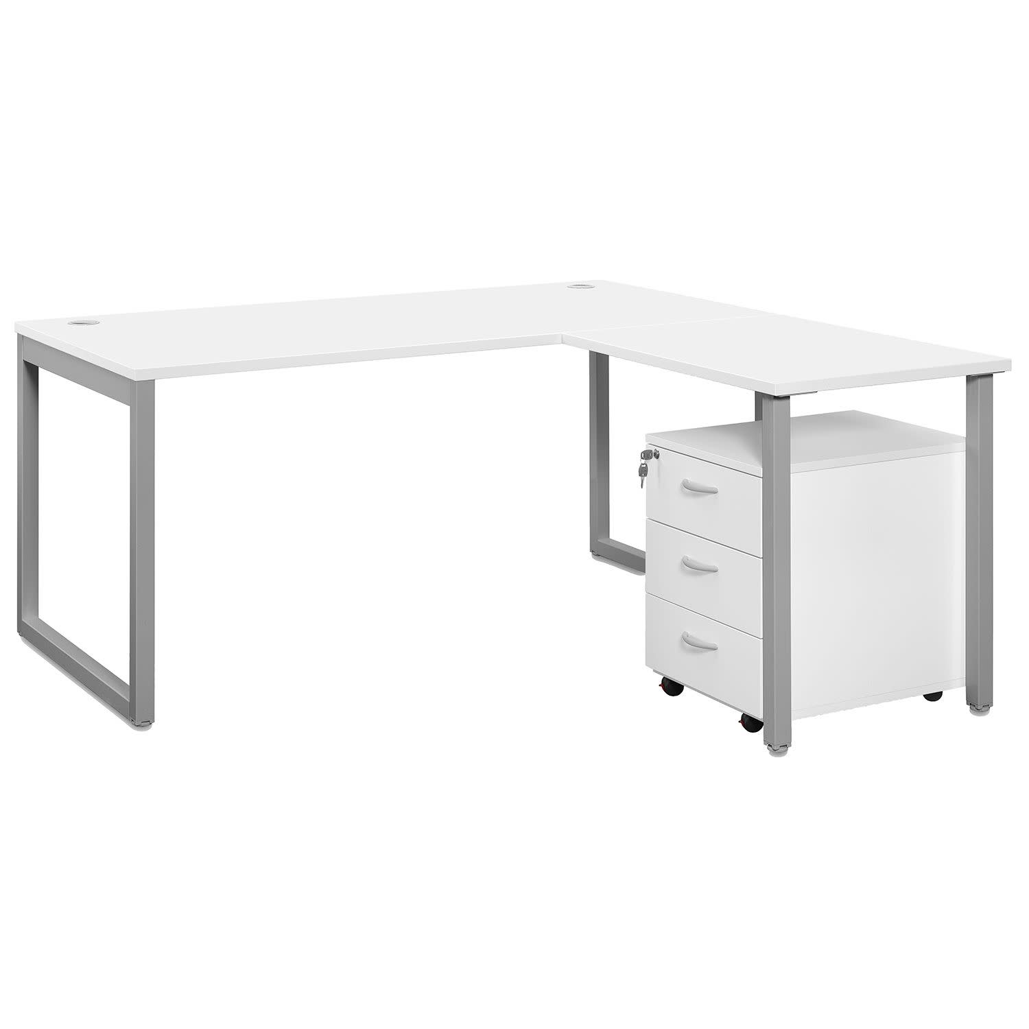 Εικόνα 3 του Quadrifoglio Γραφείο Industrial White (Γκρι σκελετός) 160x80cm