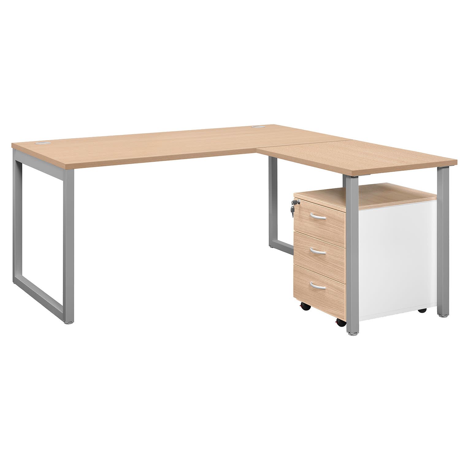 Εικόνα 3 του Quadrifoglio Γραφείο Industrial Oak (Γκρι σκελετός) 140x80cm