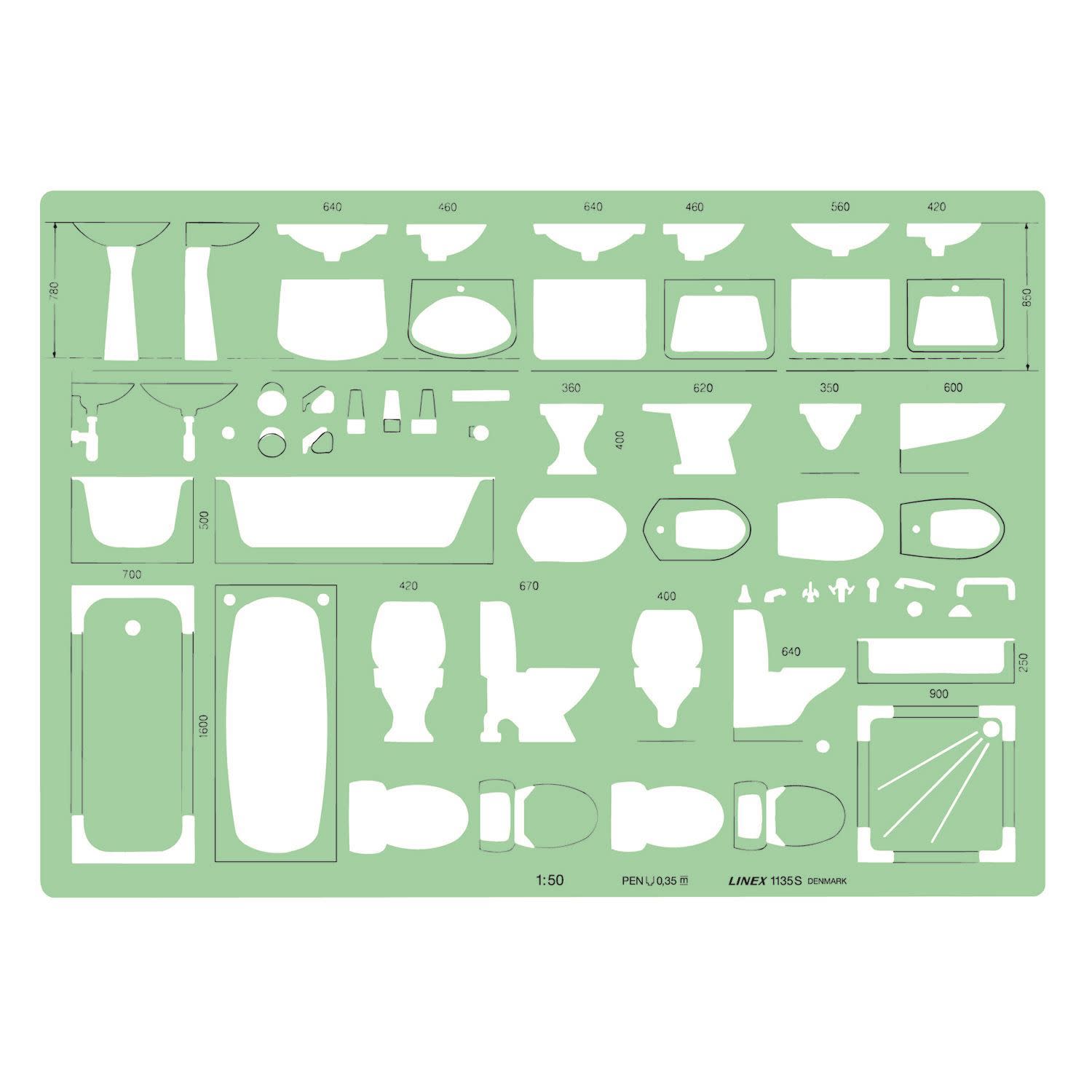 Εικόνα 1 του Linex Στένσιλ Είδη Υγιεινής 1:50 1135S