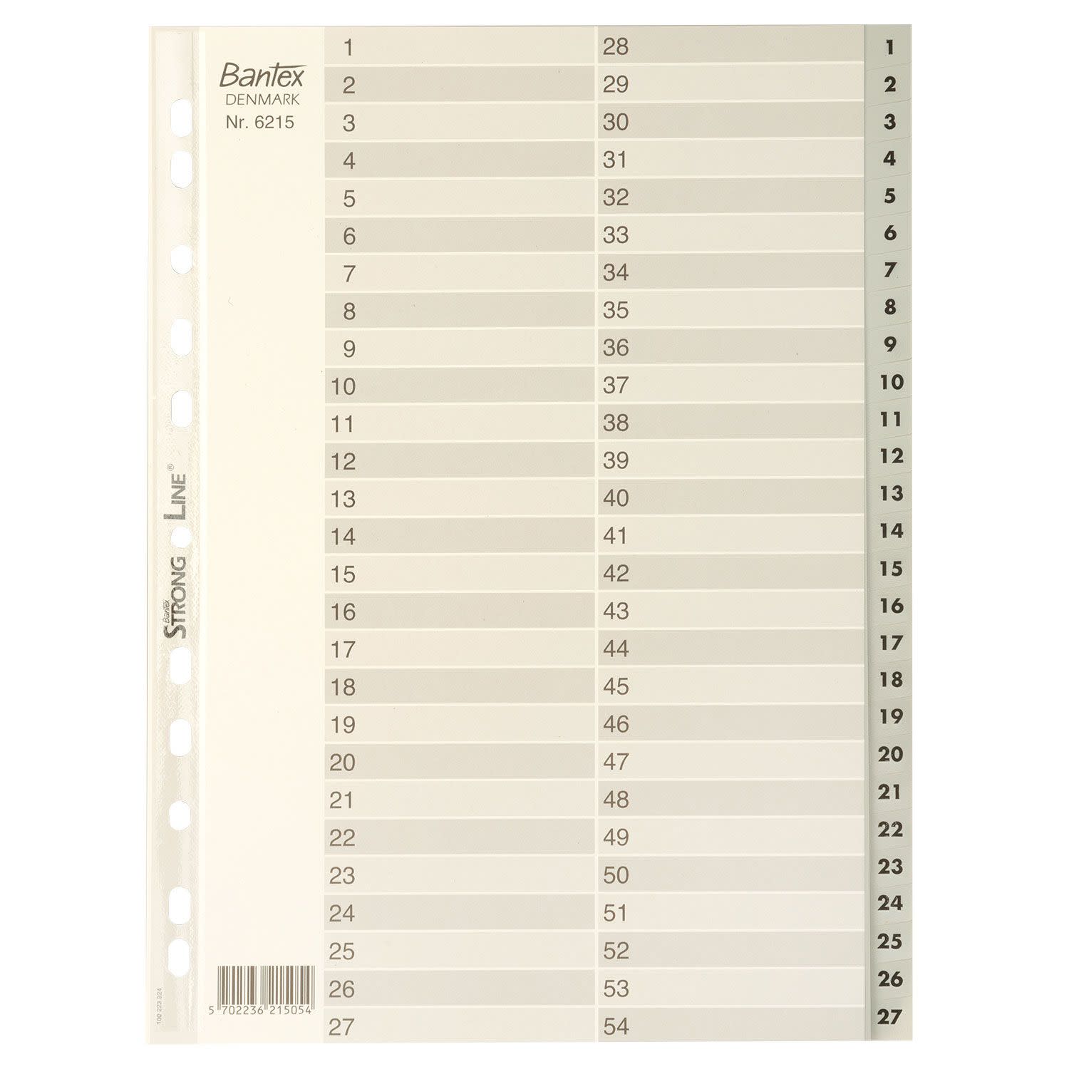 Εικόνα 1 του Bantex Διαχωριστικά Αριθμητικά Πλαστικά 1-54 Θέματα Α4