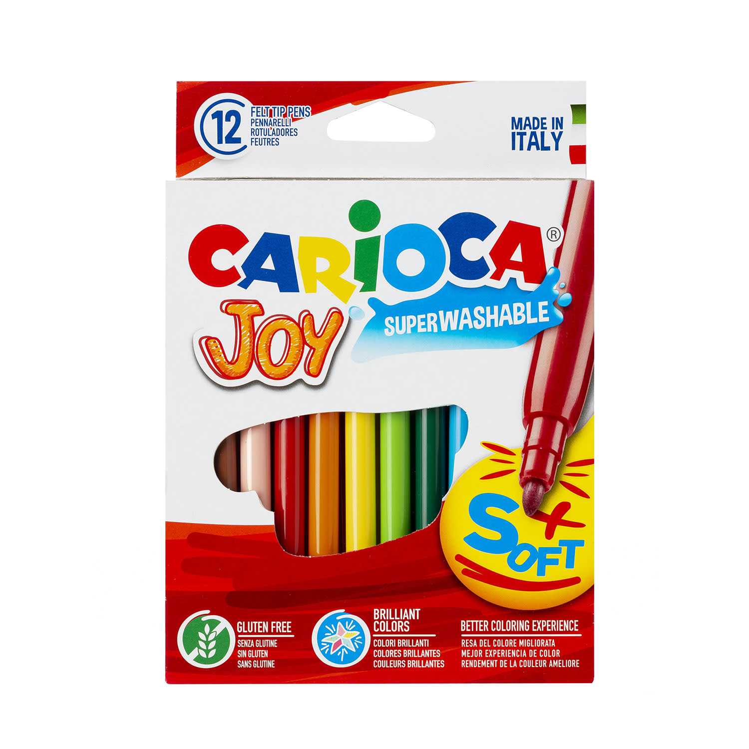 Carioca Μαρκαδόροι Ζωγραφικής Λεπτοί Joy Superwashable 12τεμ.