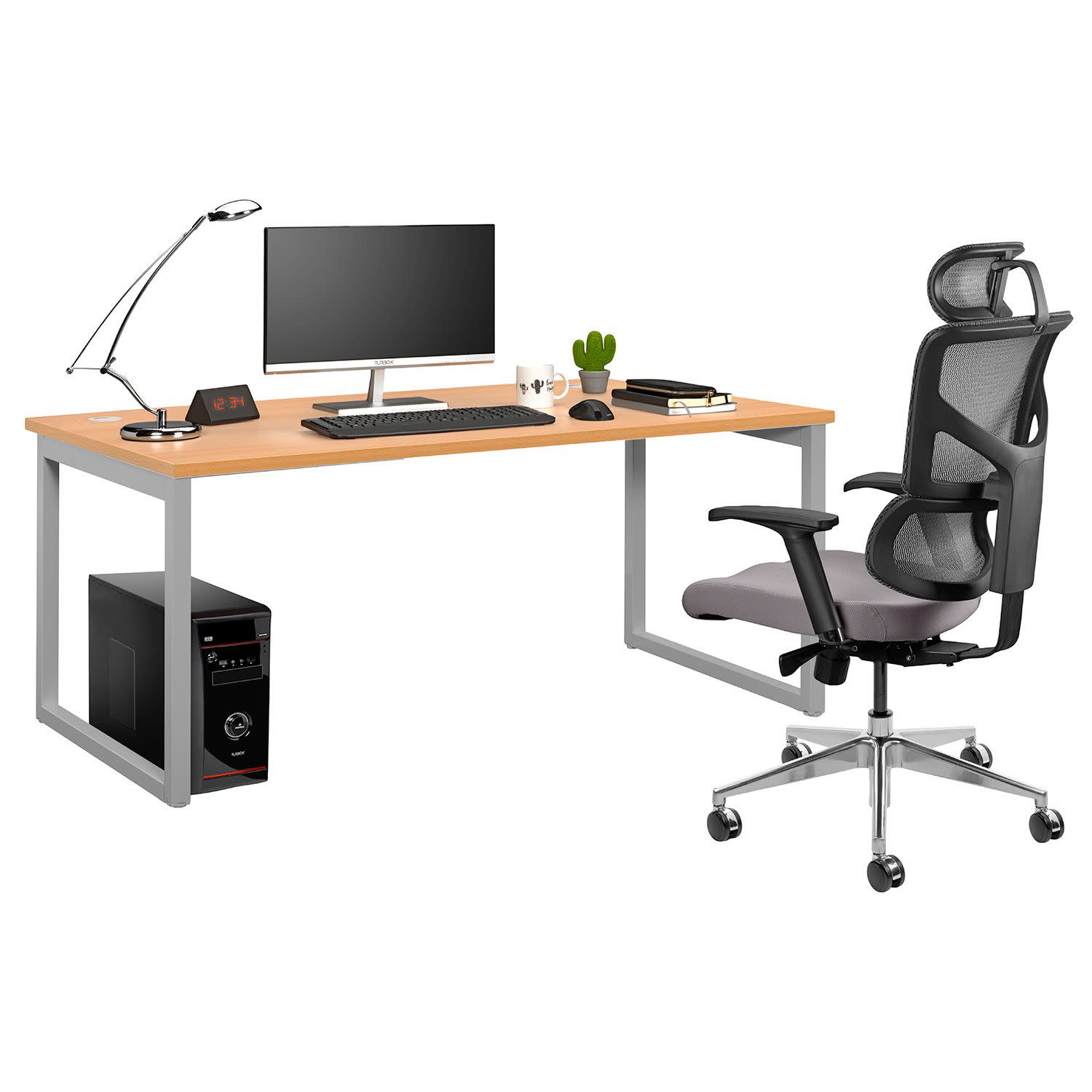 Εικόνα 2 του Quadrifoglio Γραφείο Industrial Beech (Γκρι Σκελετός) 160x80 cm