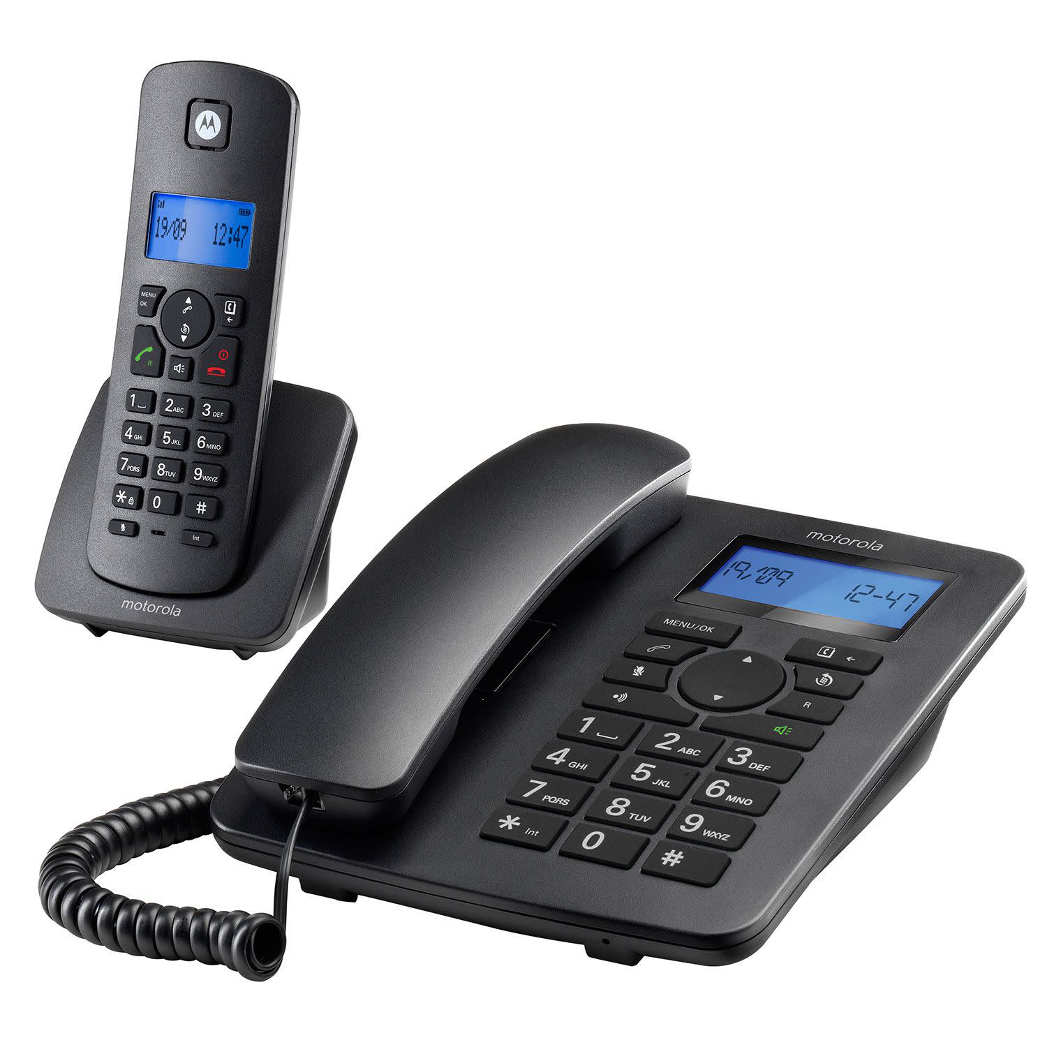 Motorola Ασύρματο Τηλέφωνο C4201 Combo Μαύρο