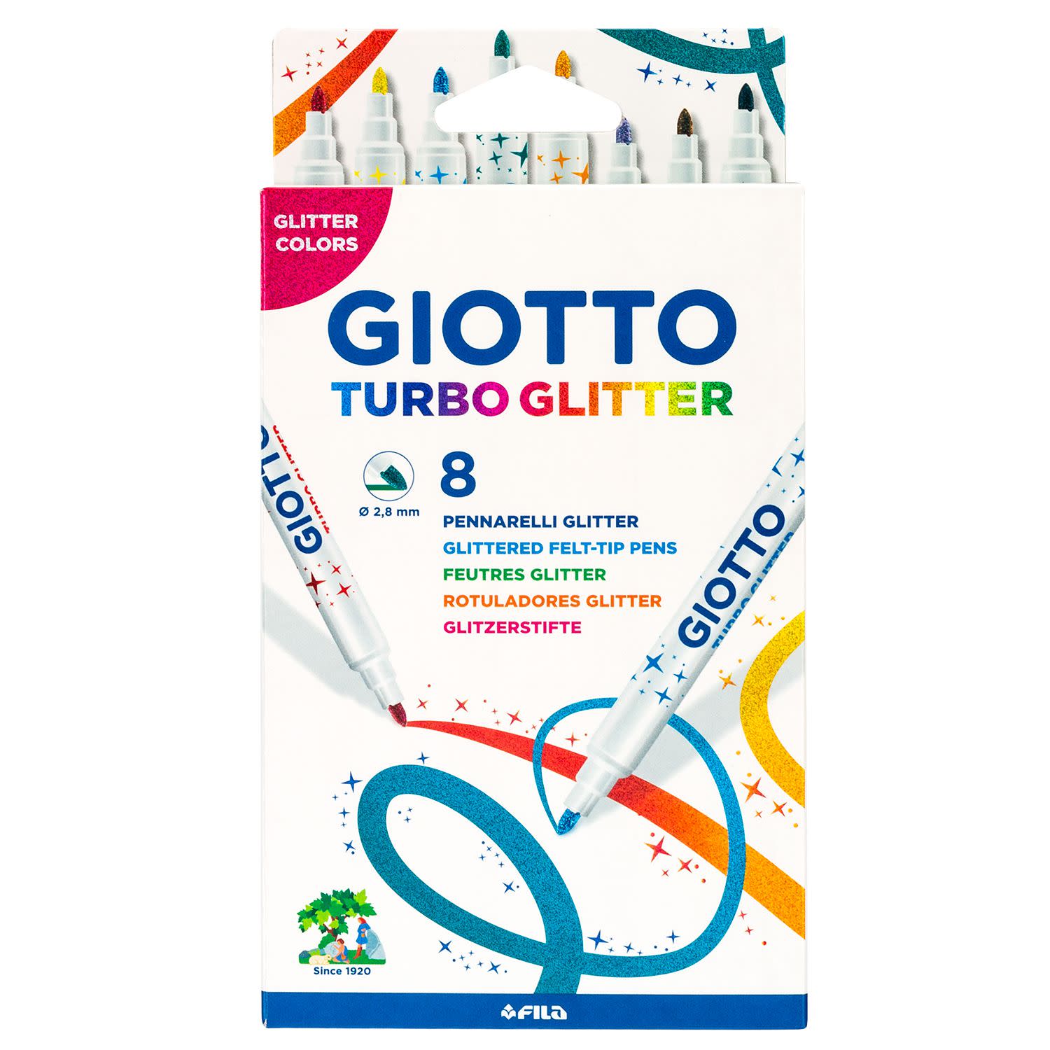 Εικόνα 2 του Giotto Μαρκαδόροι Ζωγραφικής Λεπτοί Turbo Glitter 8τεμ.