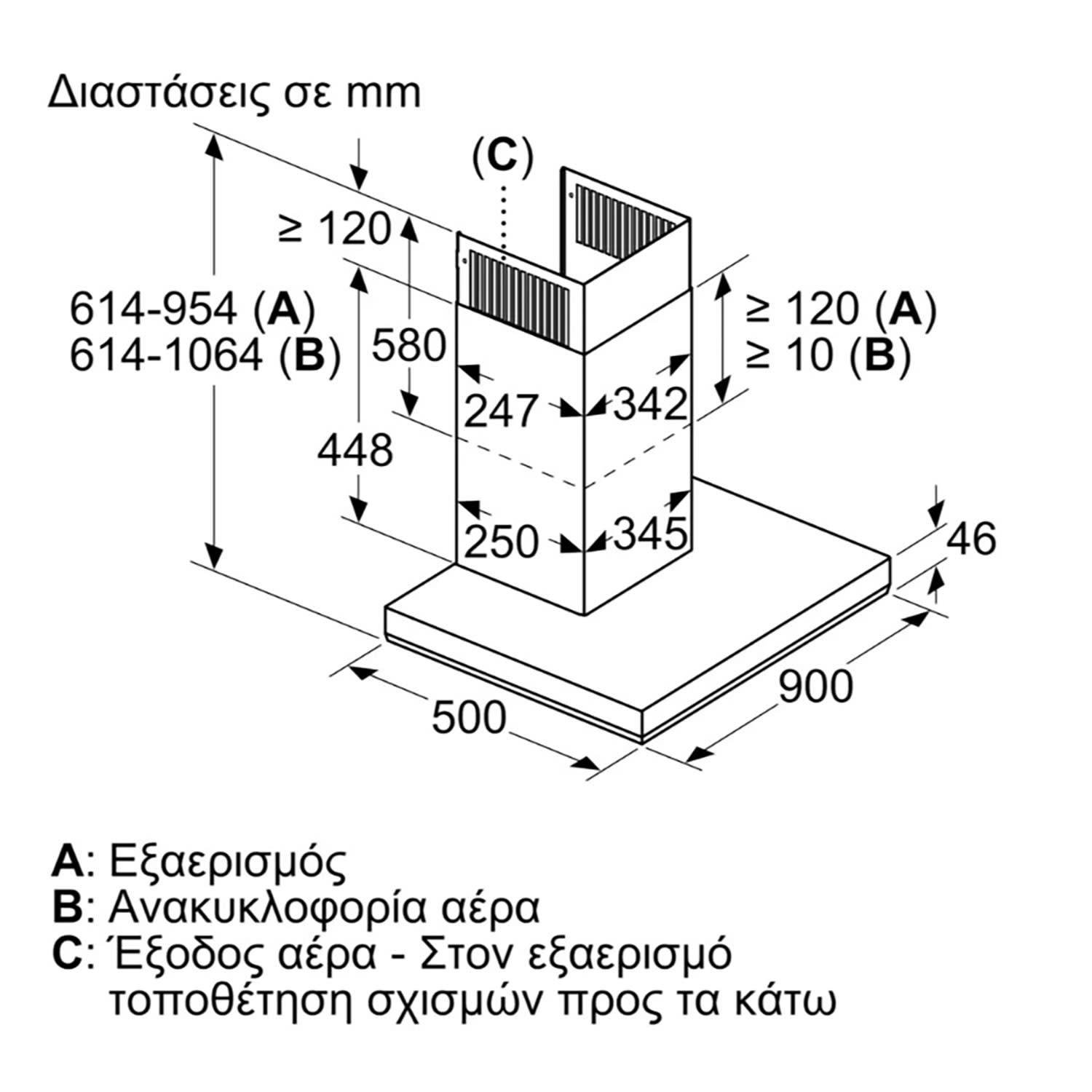 Εικόνα 6 του Bosch DWB97LM50 Απορροφητήρας Τζάκι