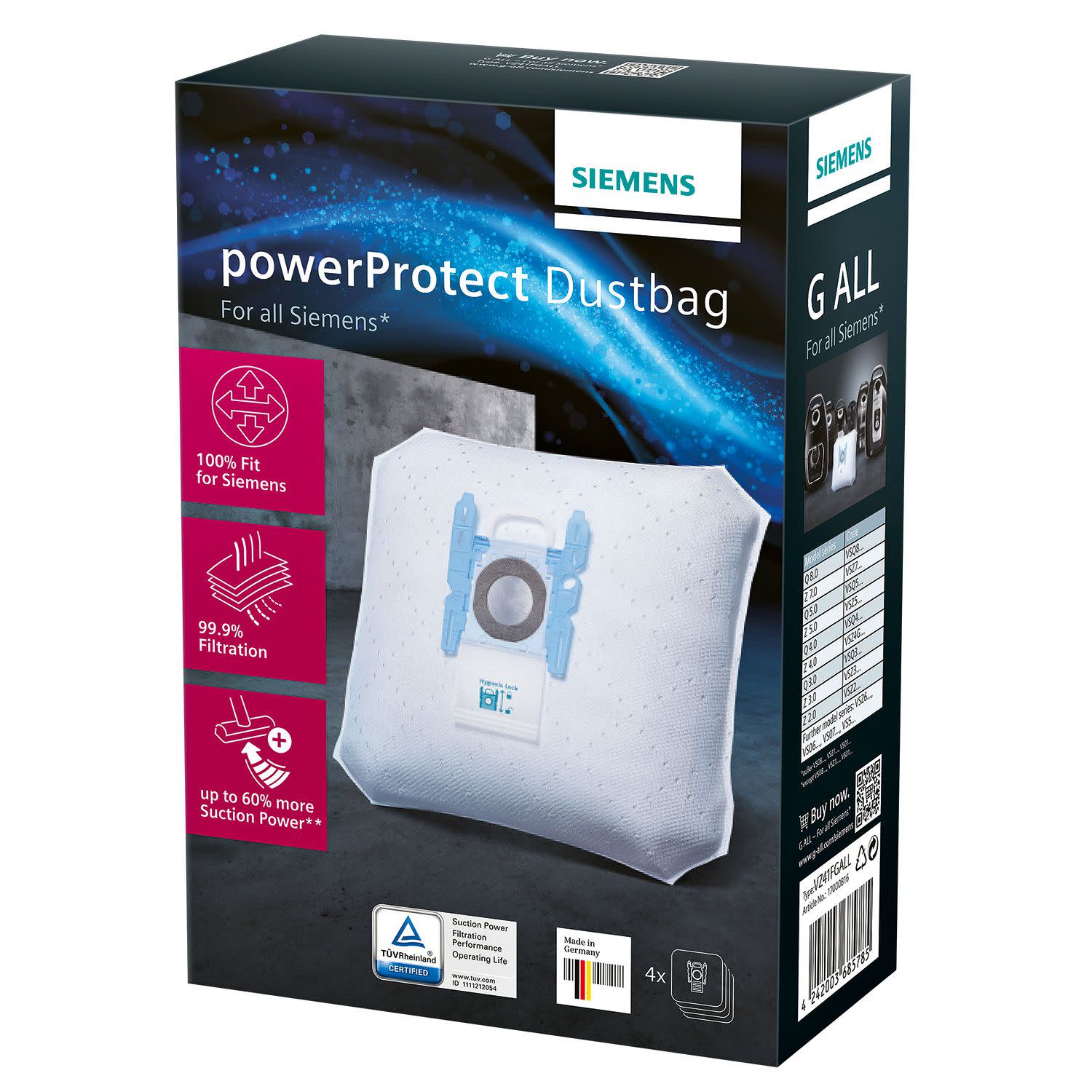 Siemens Σακούλες Σκούπας VZ41FGALL