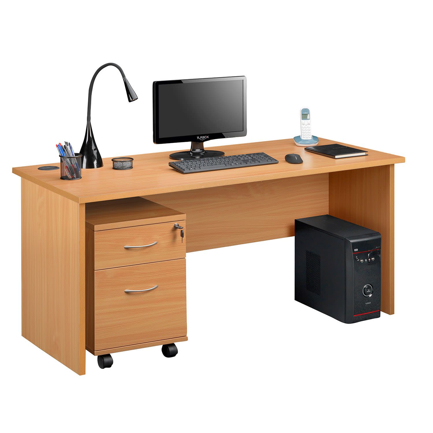 @Work Γραφείο Rene και Συρταριέρα Οξιά 150x70cm