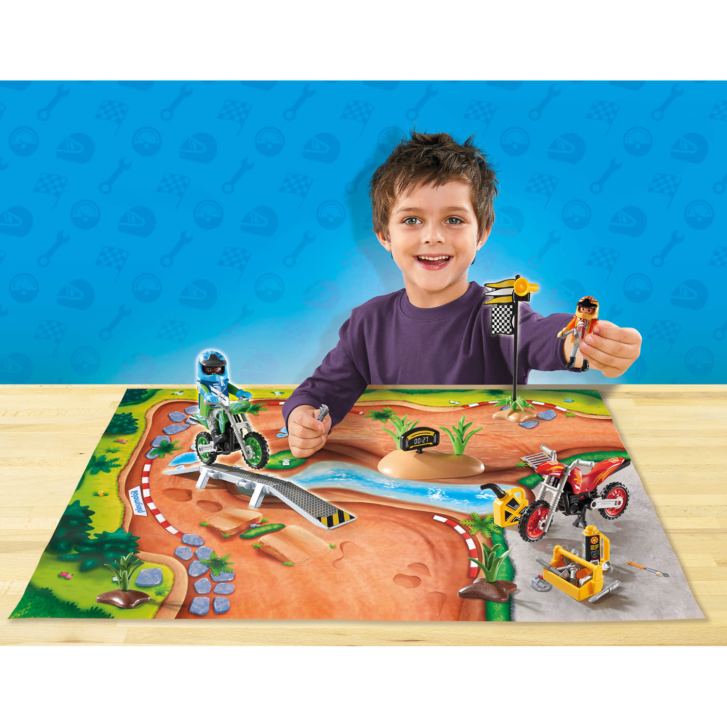 Εικόνα 2 του playmobil Play Maps Επιφάνεια Παιχνιδιού "Πίστα Motocross" 9329
