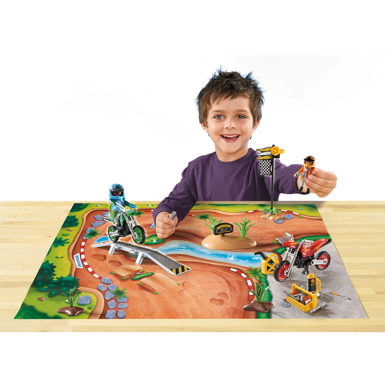 Εικόνα 3 του playmobil Play Maps Επιφάνεια Παιχνιδιού "Πίστα Motocross" 9329