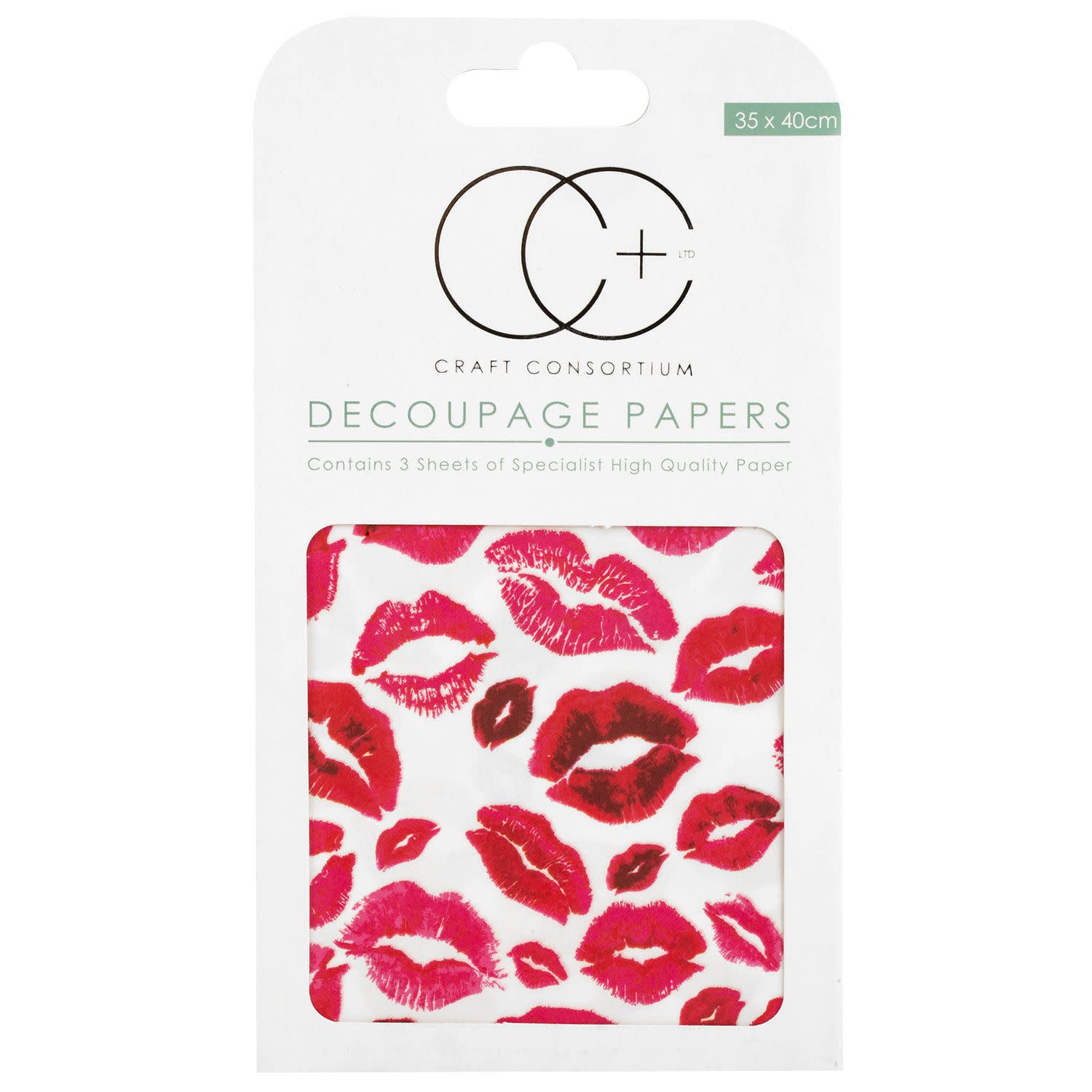 Craft Consortium Χαρτί Decoupage Kisses For You 3τεμ.