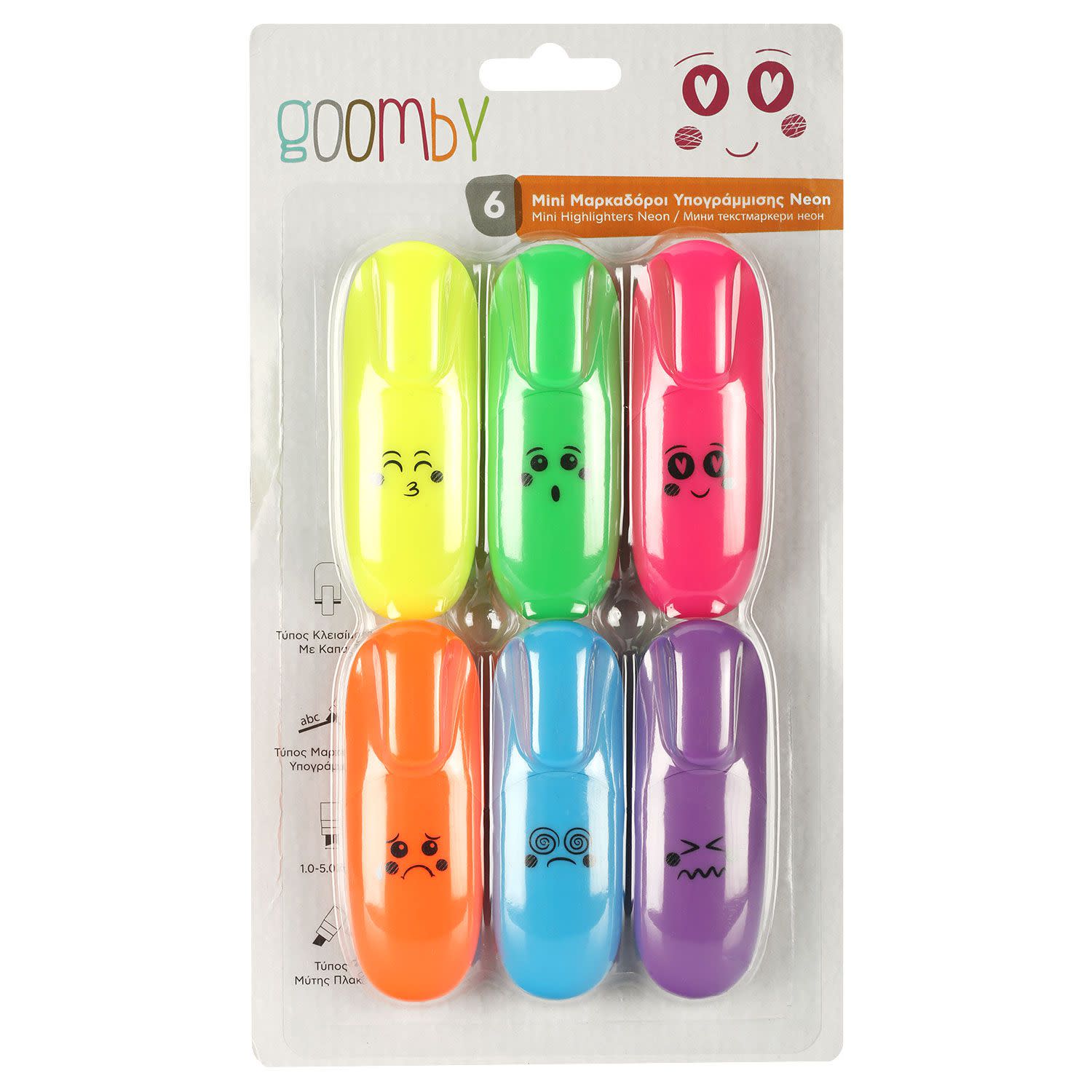 Εικόνα 1 του Goomby Mini Μαρκαδόροι Υπογράμμισης Neon 6τεμ.