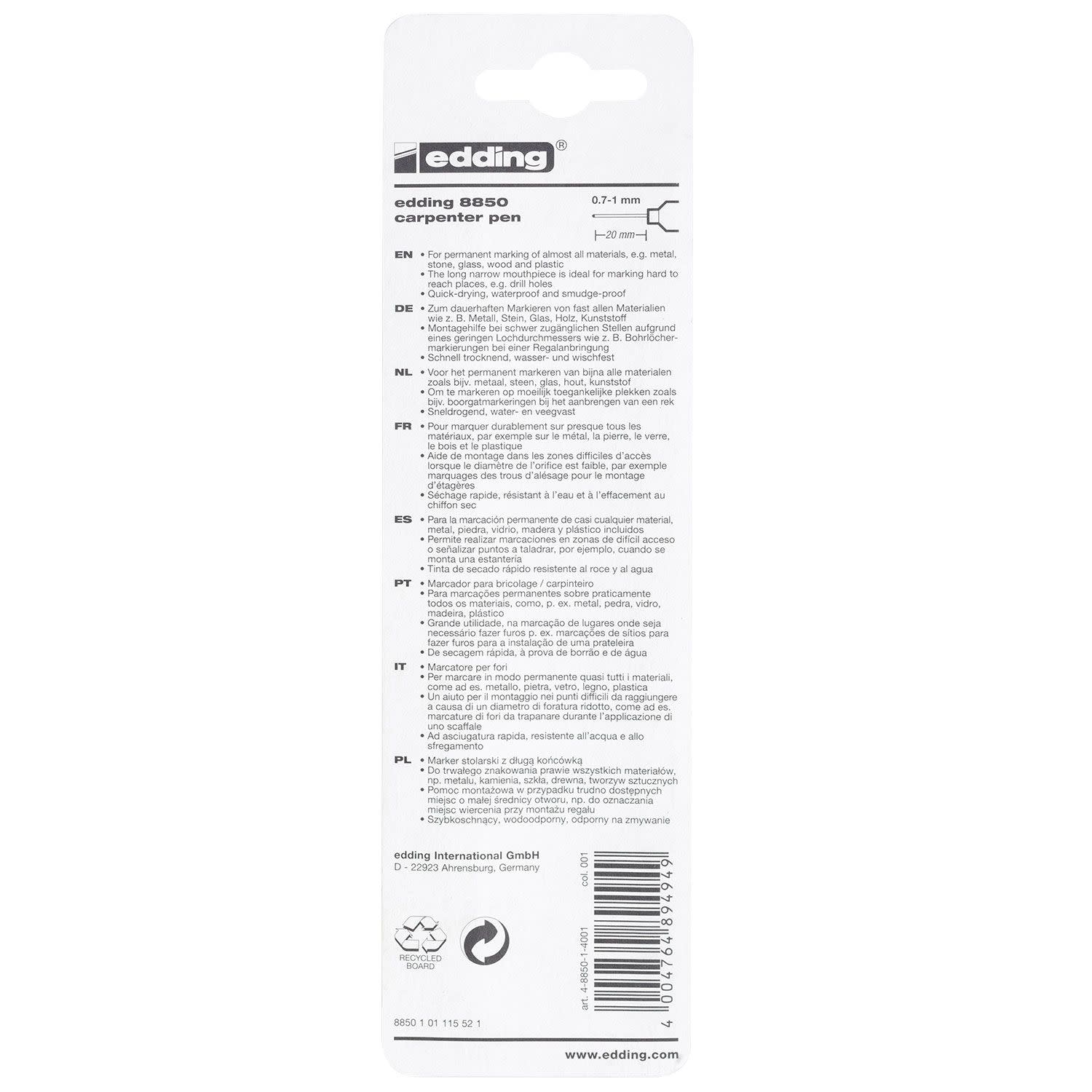 Εικόνα 5 του Edding Μαρκαδόρος Ανεξίτηλος 8850