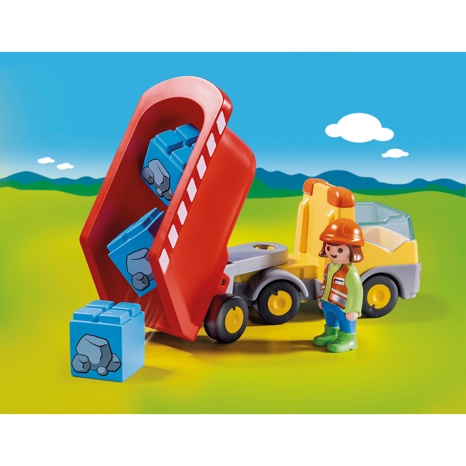 Εικόνα 2 του playmobil 1·2·3 Ανατρεπόμενο Φορτηγό με Εργάτη 70126