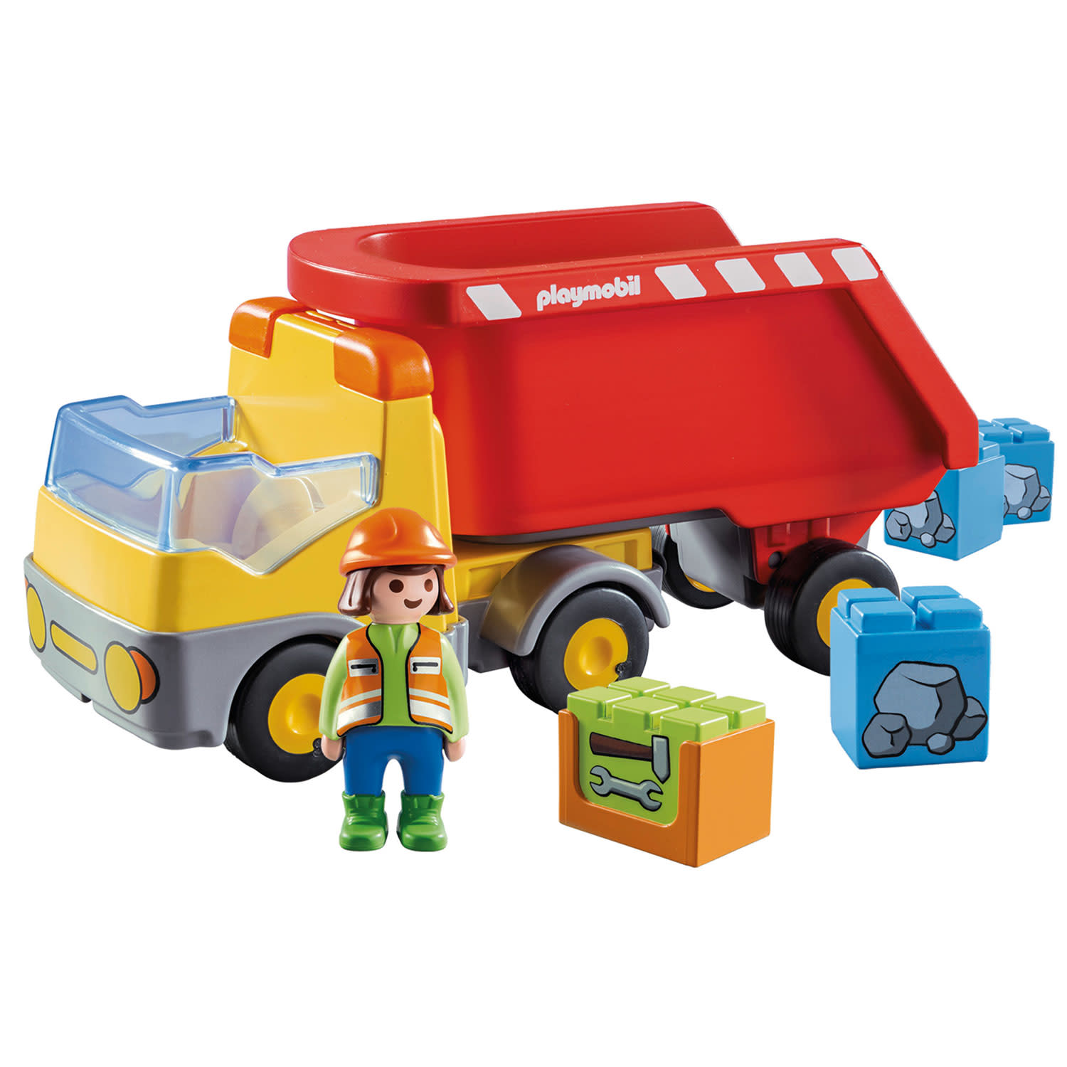 Εικόνα 3 του playmobil 1·2·3 Ανατρεπόμενο Φορτηγό με Εργάτη 70126