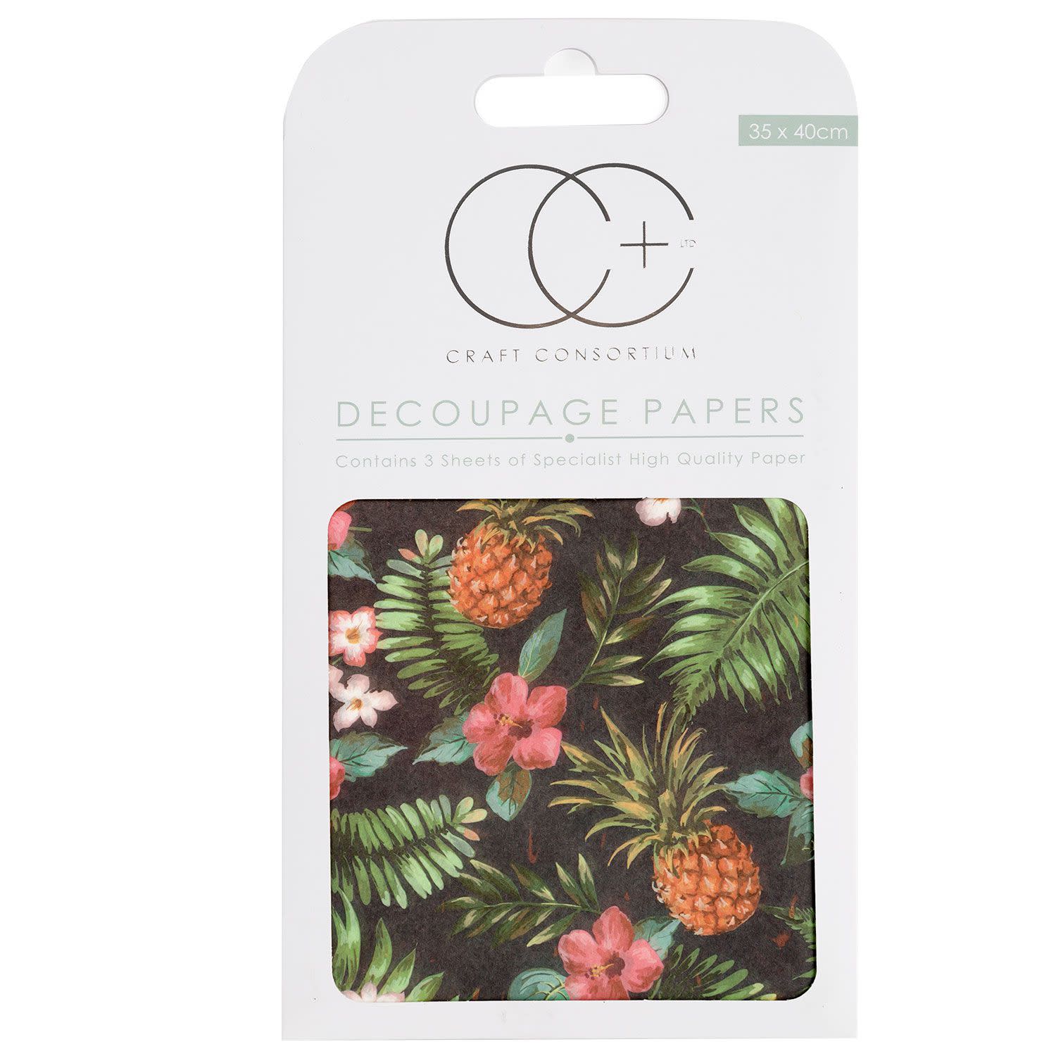 Craft Consortium Χαρτί Decoupage Retro Pineapple 3τεμ.