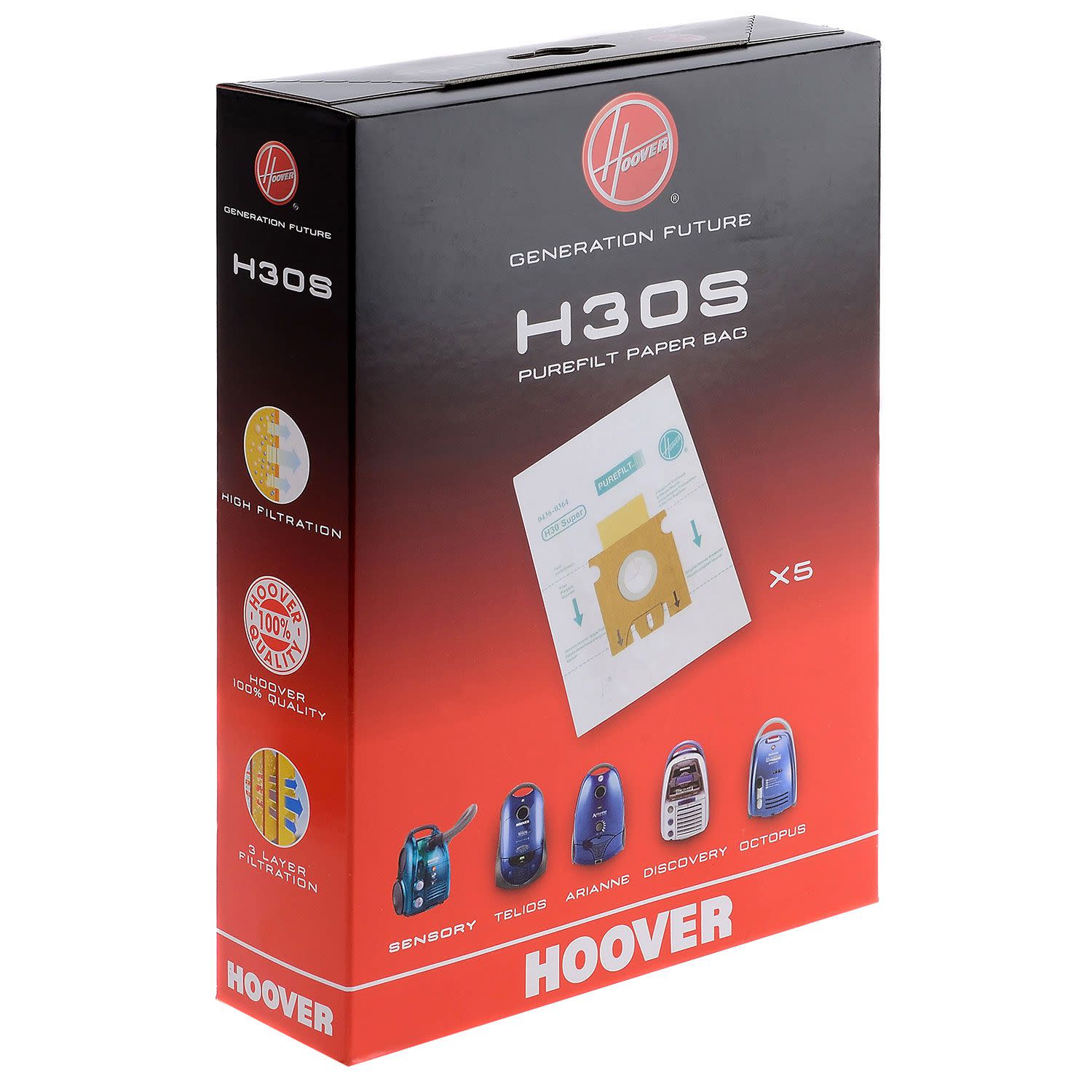 Εικόνα 2 του Hoover Σακούλες Σκούπας H30S Sacco Purefilt