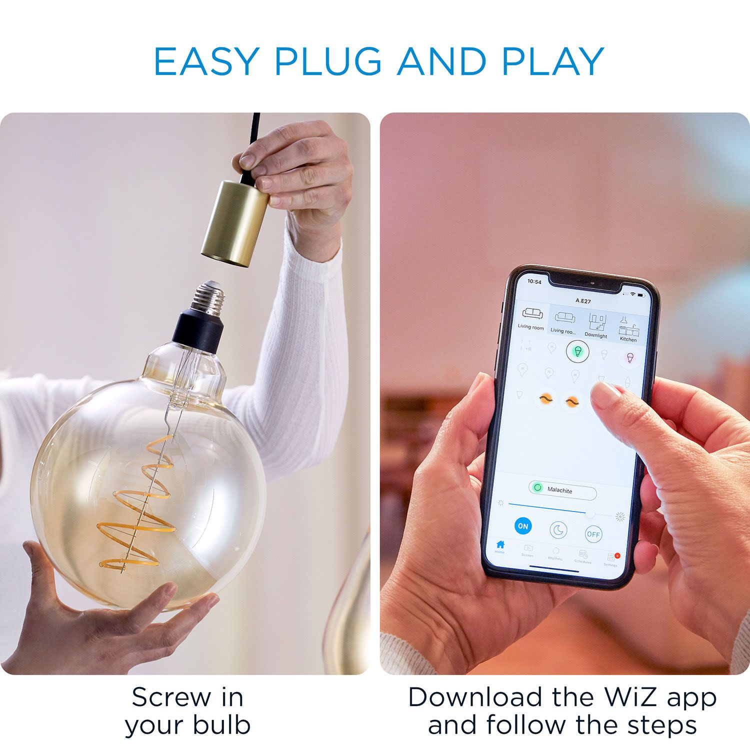 Κάνε κλικ για να δεις την εικόνα 2 του Wiz Smart Wi-Fi Amber Globe G200 E27 Tunable White