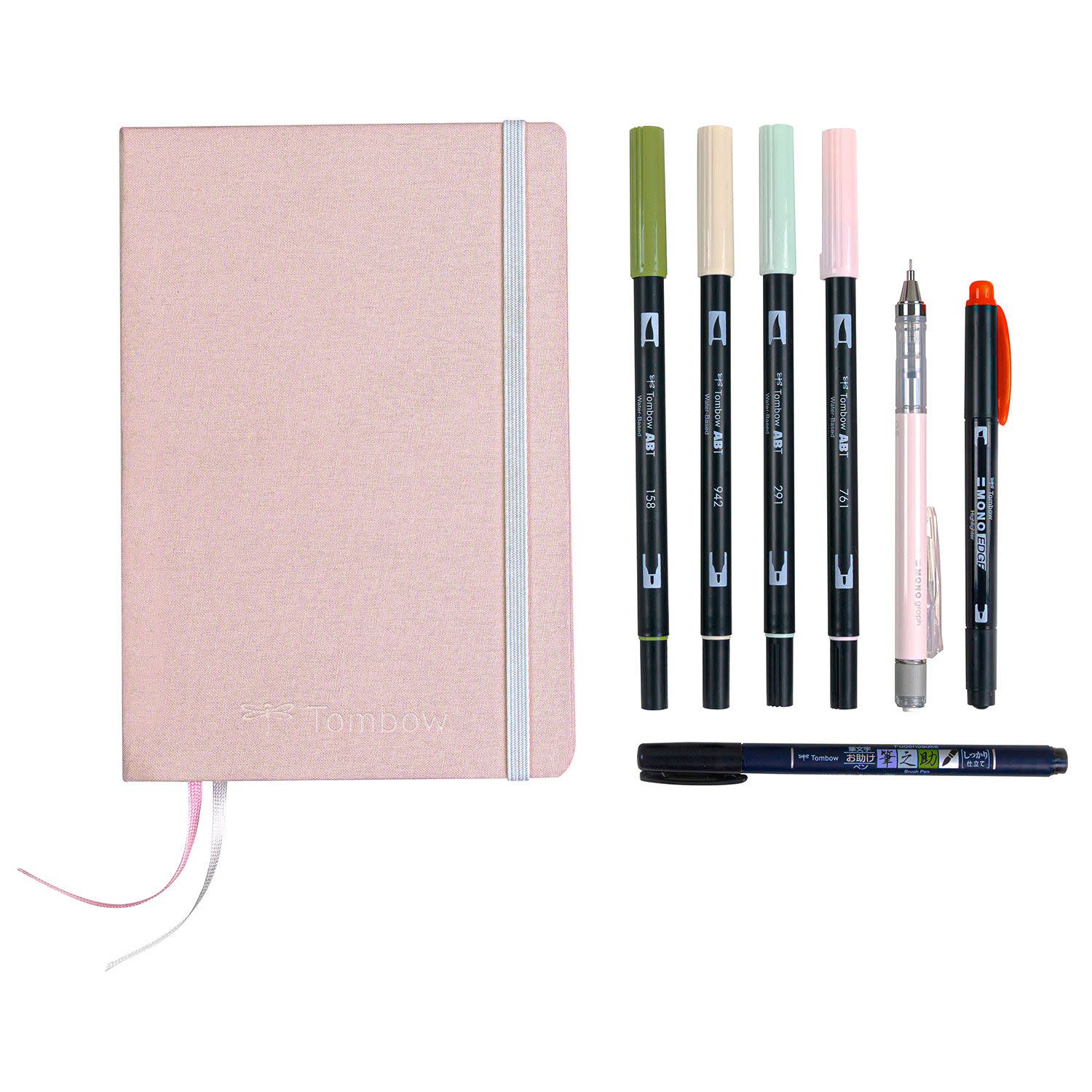 Tombow Kit Σημειωματάριο Bullet, Μαρκαδόροι και Μηχανικό Μολύβι Pastel