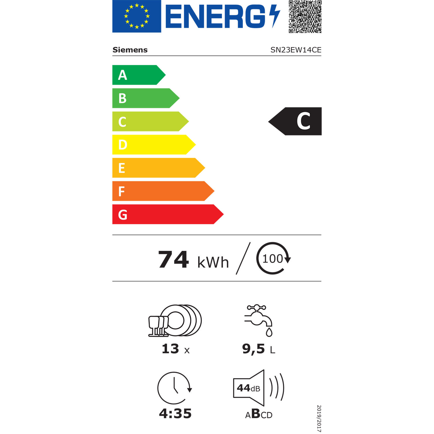 Κάνε κλικ για να δεις την εικόνα 2 του Siemens SN23EW14CE Πλυντήριο Πιάτων Ελεύθερο 60 cm