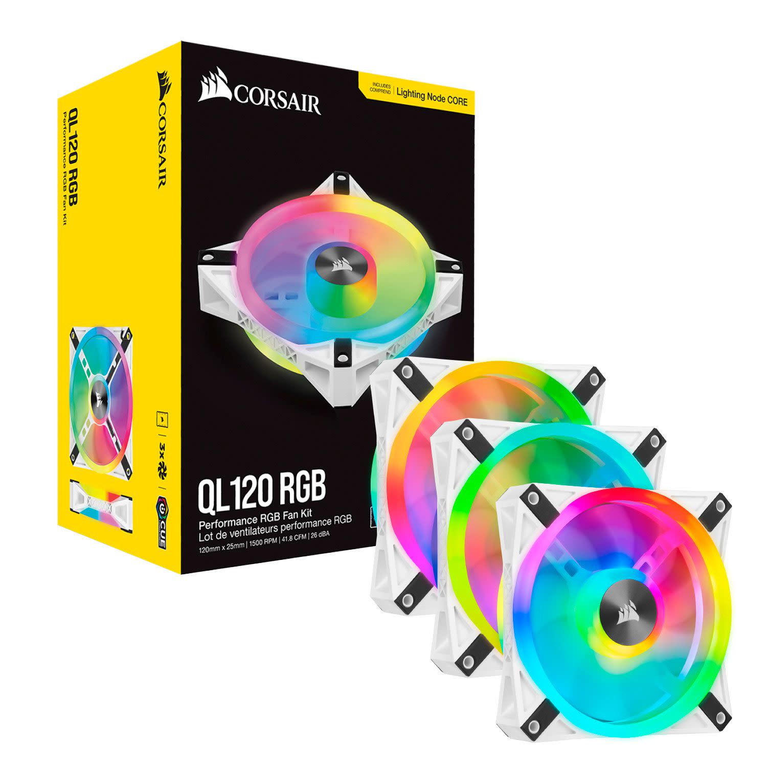 Εικόνα 2 του Corsair Fan QL120 RGB Triple Pack White