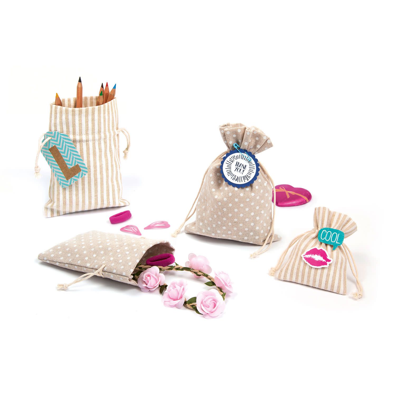 Εικόνα 2 του Folia Υφασμάτινο πουγκί Stripes 6τεμ.