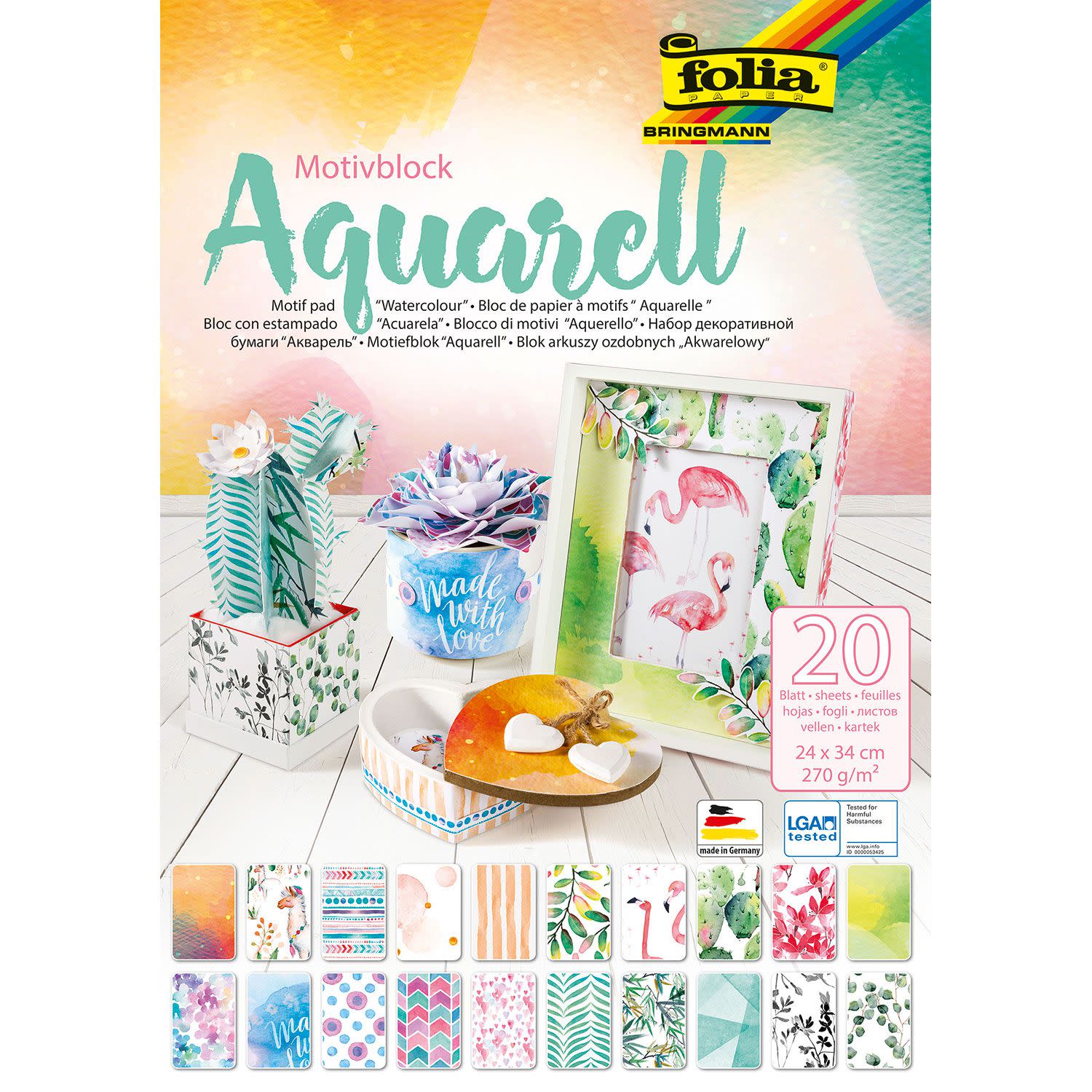 Folia Χαρτόνια Watercolour 20Φύλλα