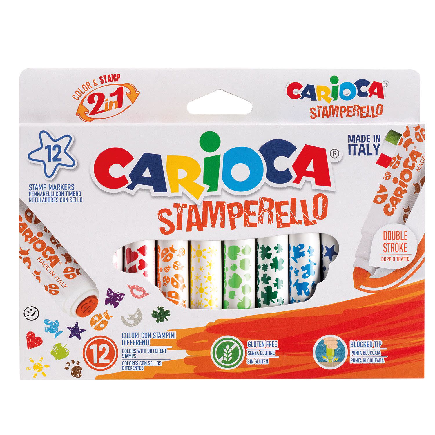 Carioca Μαρκαδόροι Ζωγραφικής Stamperelo 12τεμ.